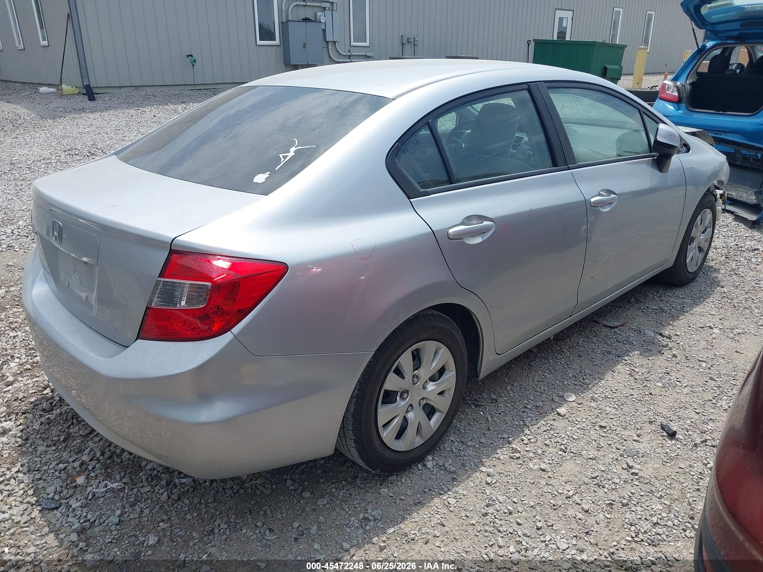 2012 Honda Civic Lx Серебряный vin: 2HGFB2F54CH321060