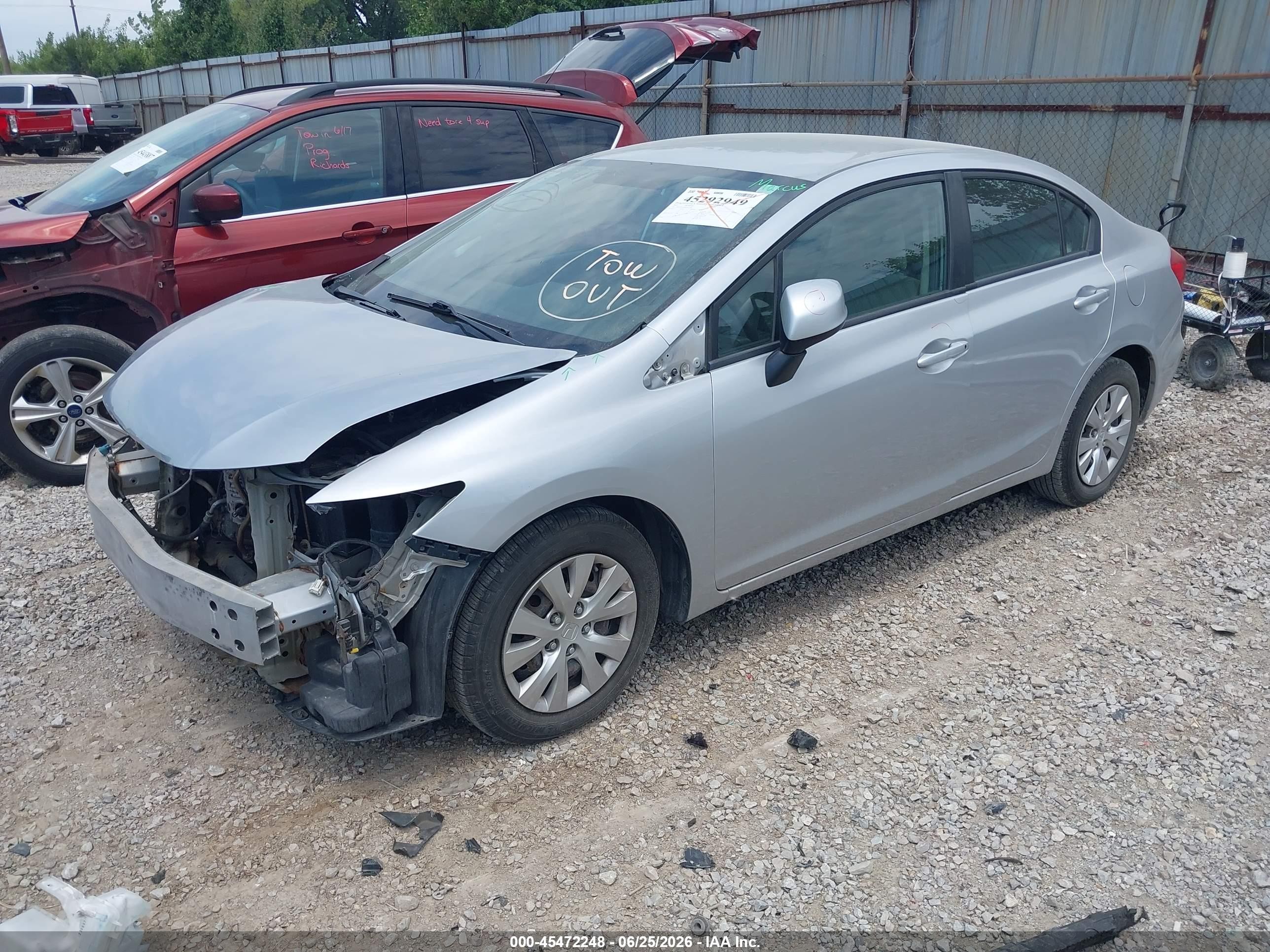 2012 Honda Civic Lx Серебряный vin: 2HGFB2F54CH321060