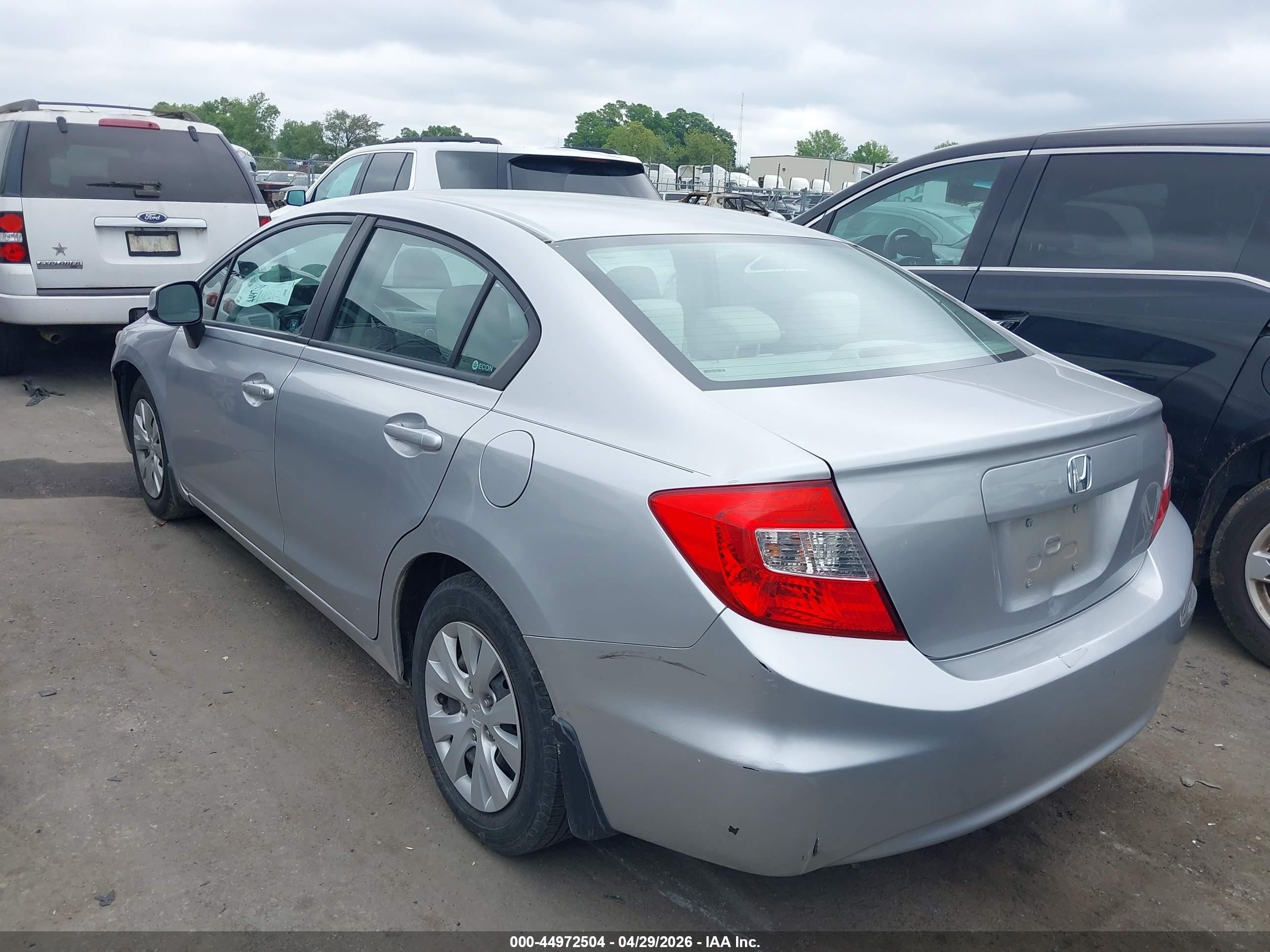 2012 Honda Civic Lx Серебряный vin: 2HGFB2F54CH333709