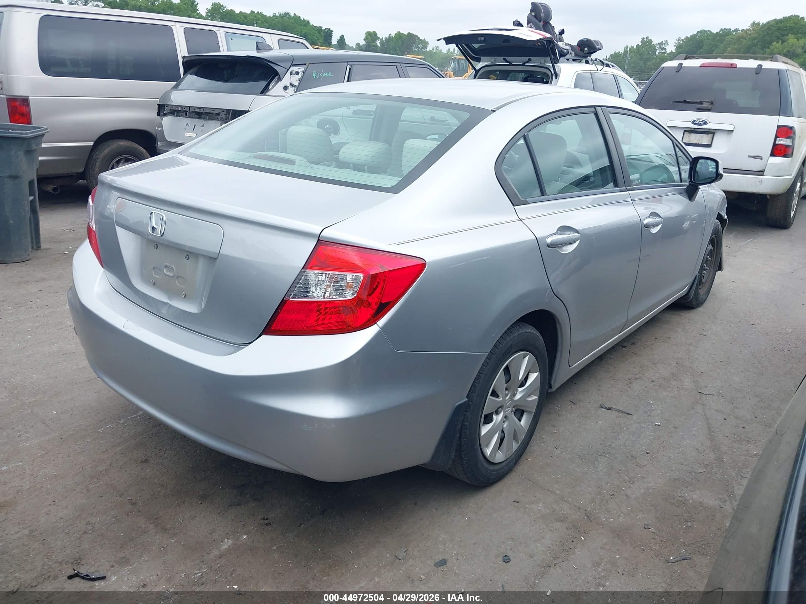 2012 Honda Civic Lx Серебряный vin: 2HGFB2F54CH333709