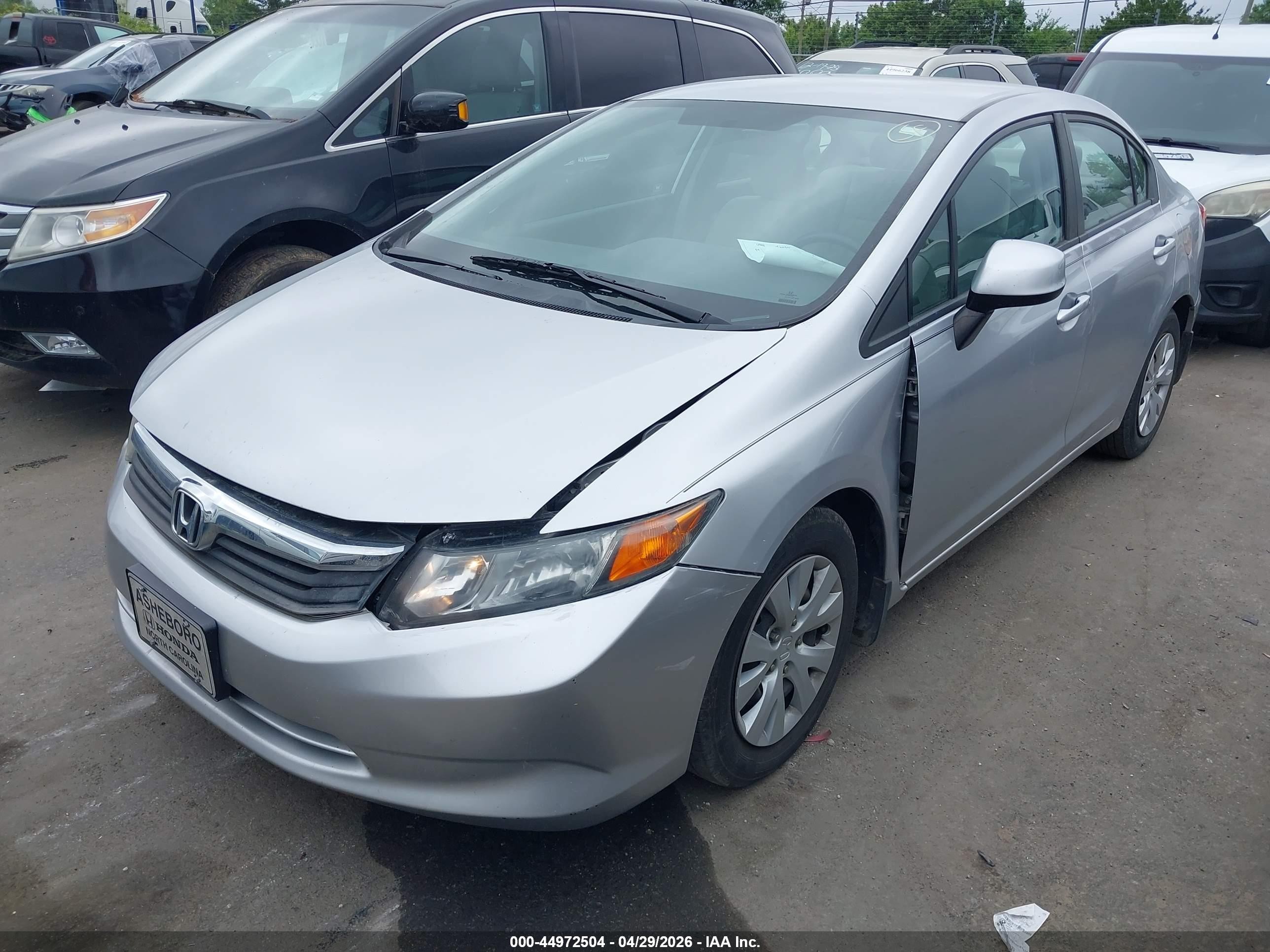 2012 Honda Civic Lx Серебряный vin: 2HGFB2F54CH333709