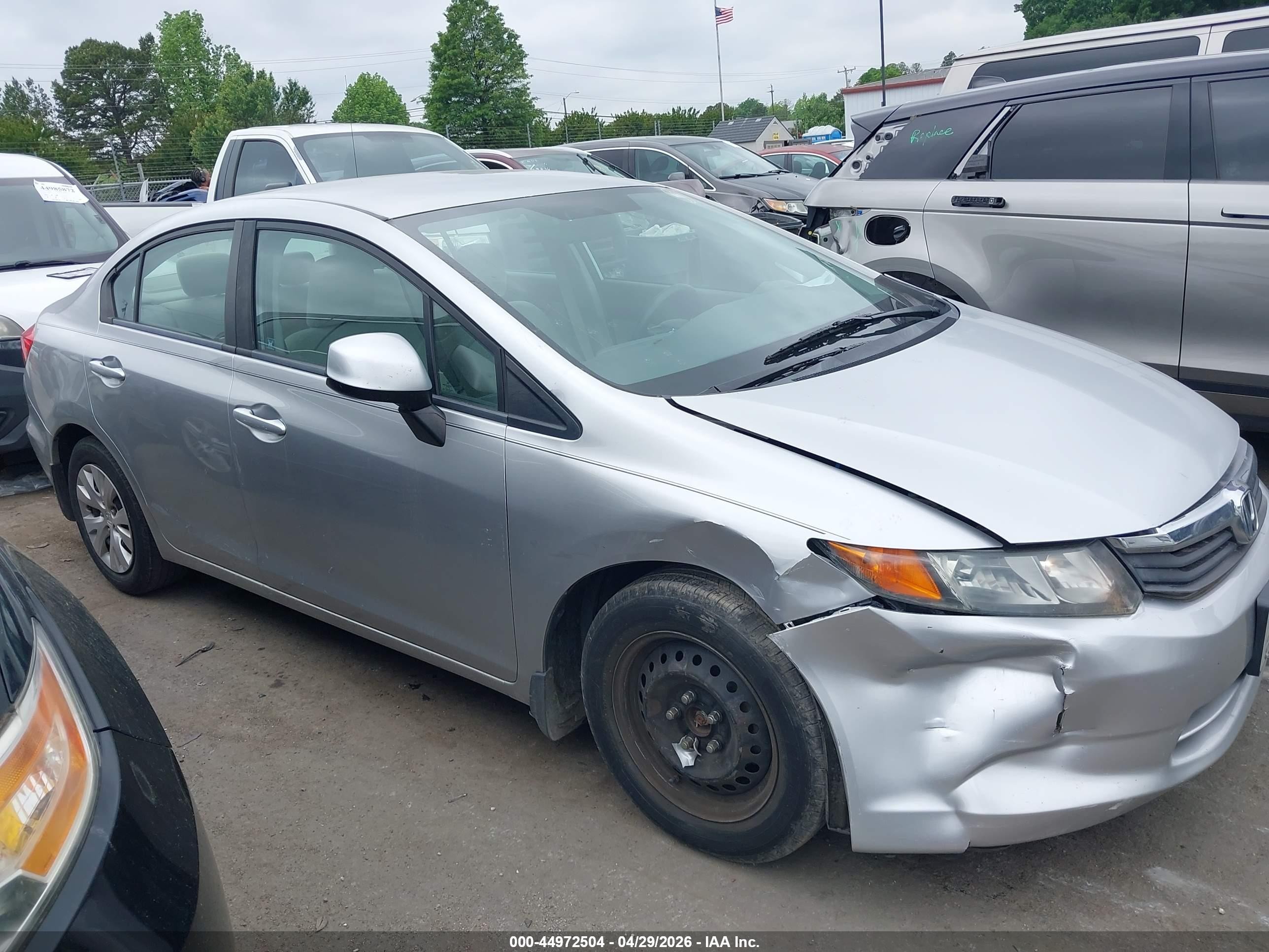 2012 Honda Civic Lx Серебряный vin: 2HGFB2F54CH333709