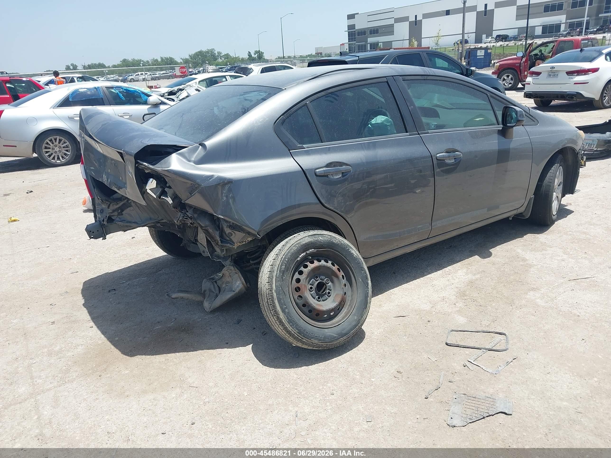 2012 Honda Civic Lx Gray vin: 2HGFB2F54CH334729