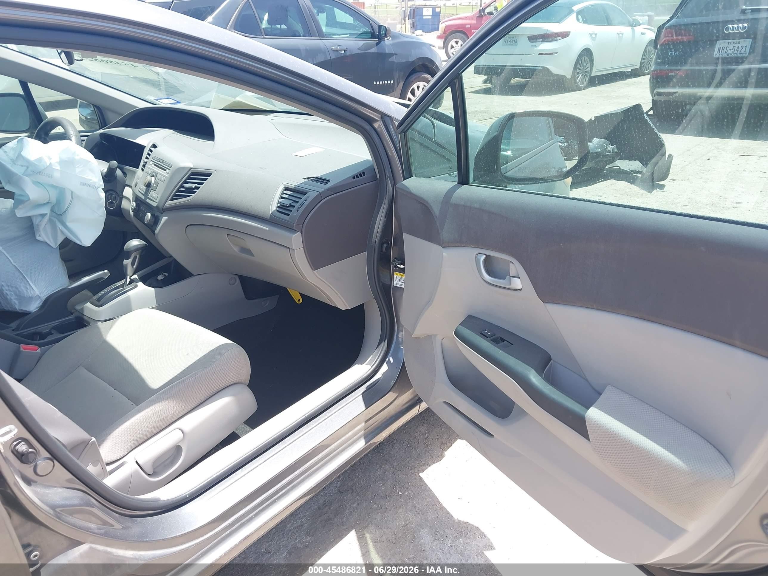 2012 Honda Civic Lx Gray vin: 2HGFB2F54CH334729
