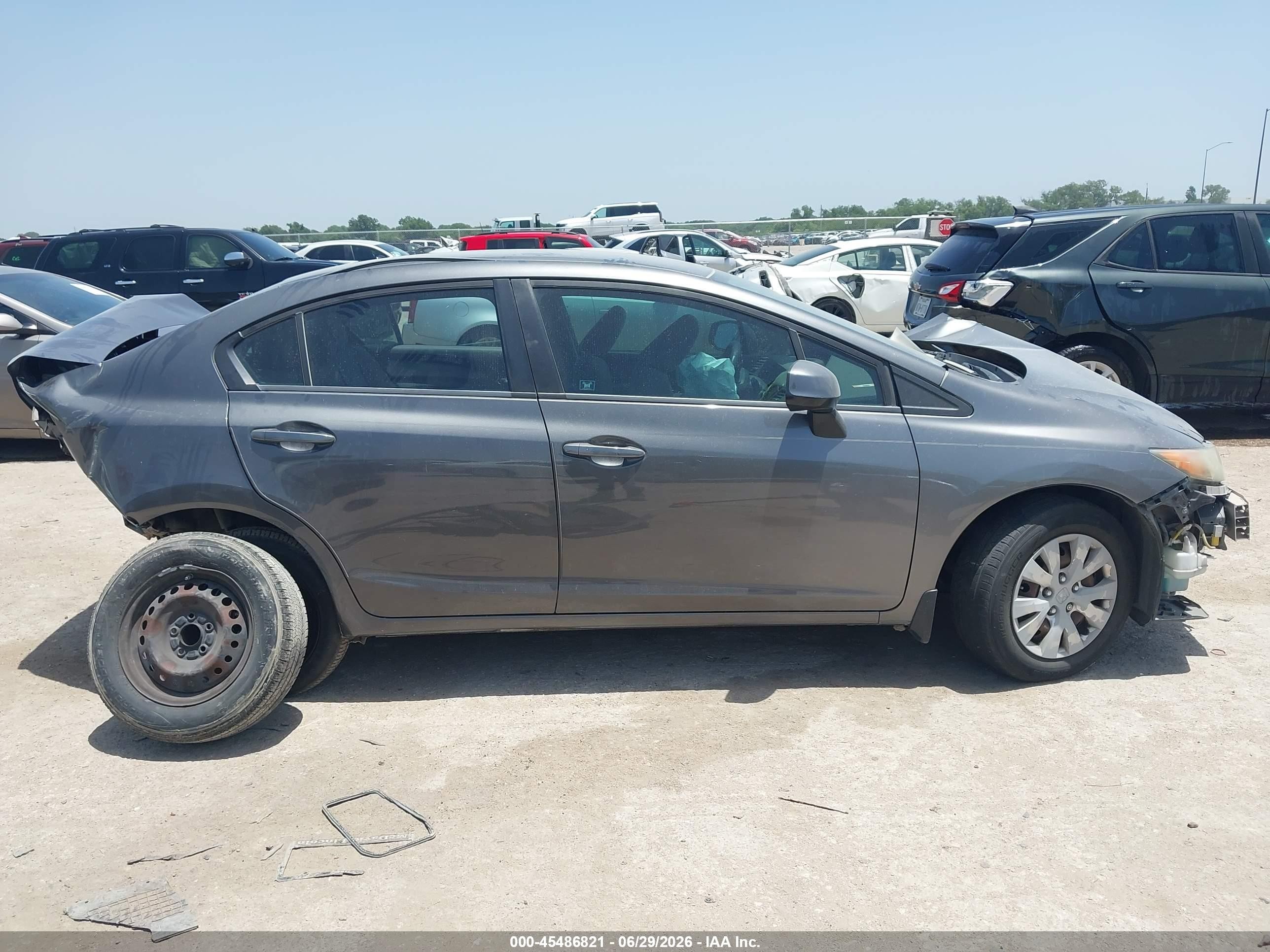 2012 Honda Civic Lx Gray vin: 2HGFB2F54CH334729