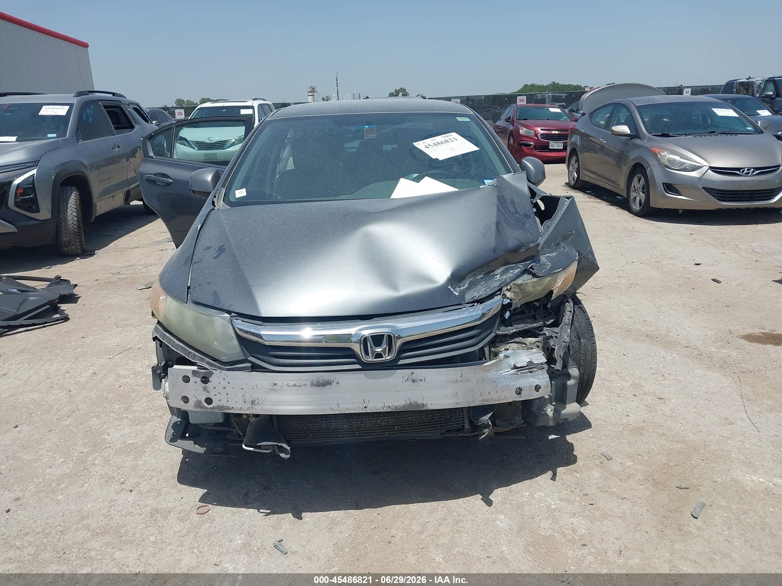 2012 Honda Civic Lx Gray vin: 2HGFB2F54CH334729