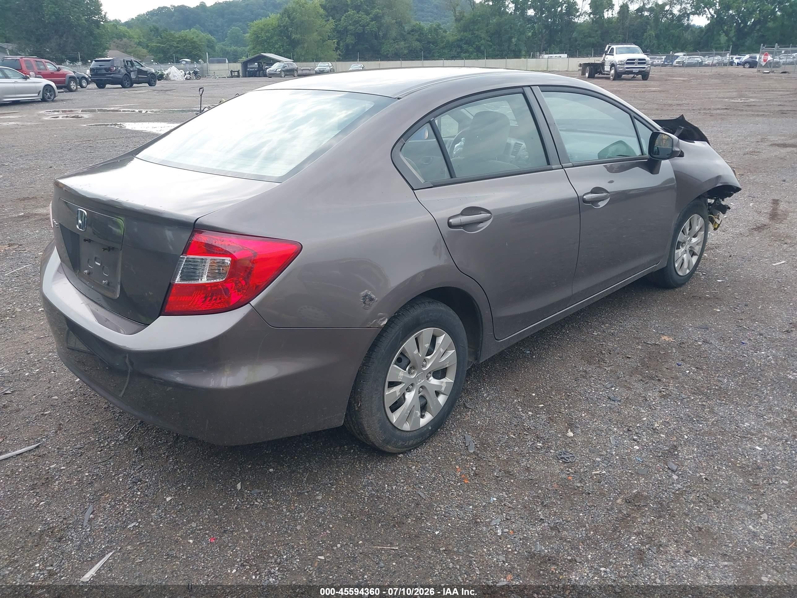 2012 Honda Civic Lx Бордовый vin: 2HGFB2F54CH500716