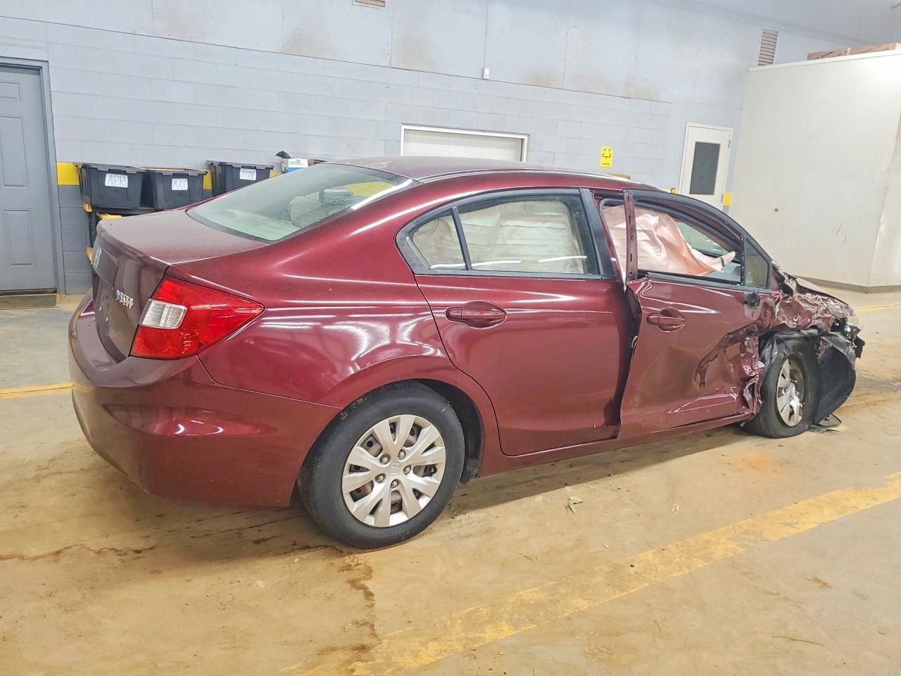 2012 Honda Civic Lx Burgundy vin: 2HGFB2F54CH501297