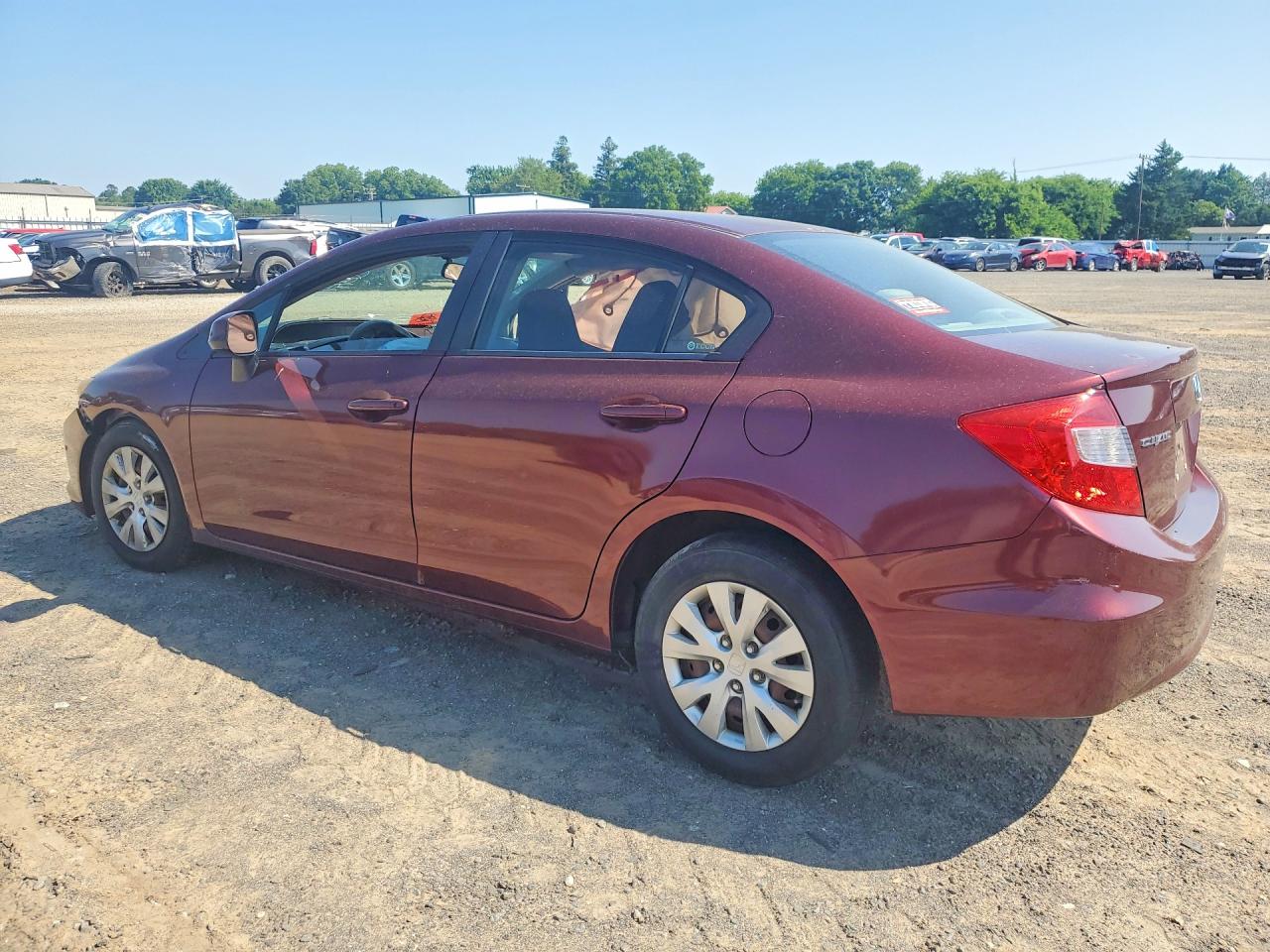 2012 Honda Civic Lx Burgundy vin: 2HGFB2F54CH501297