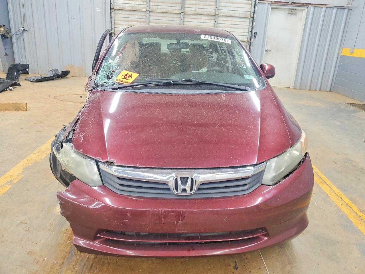 2012 Honda Civic Lx Burgundy vin: 2HGFB2F54CH501297