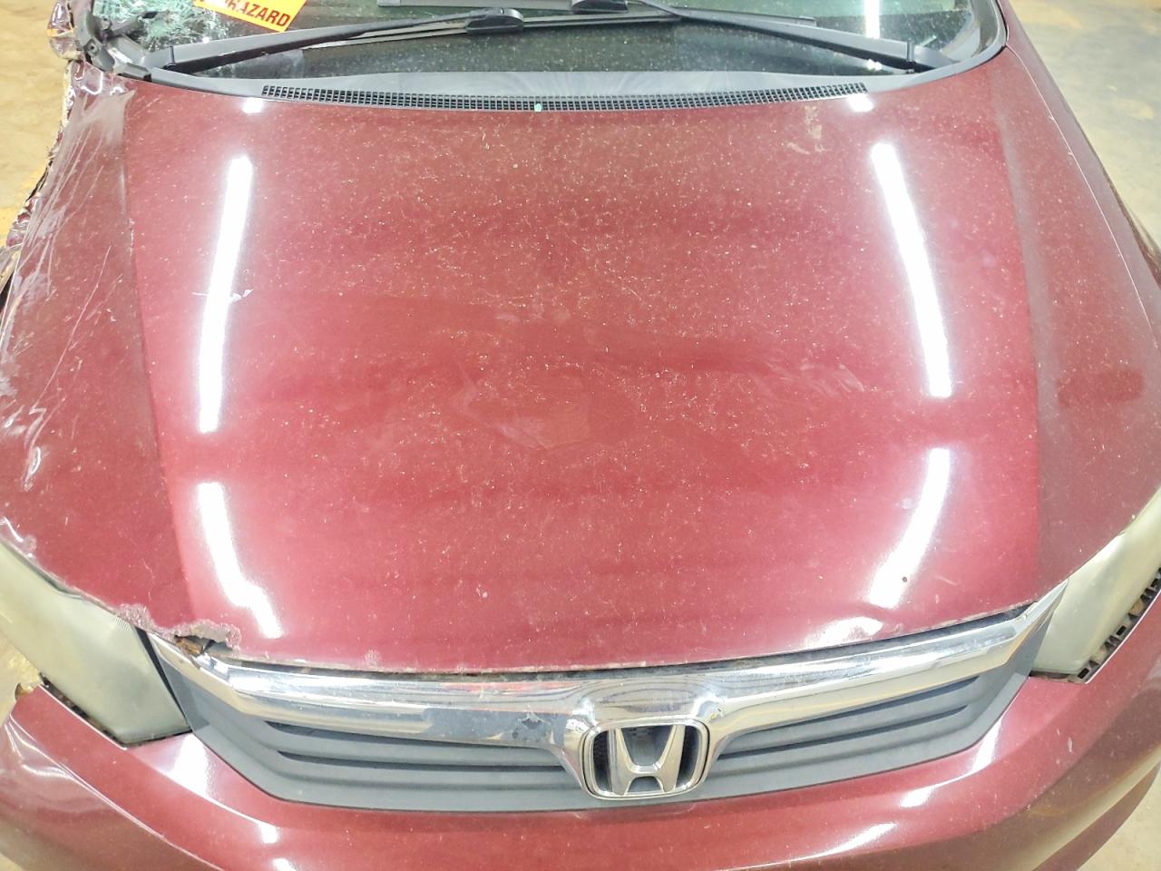 2012 Honda Civic Lx Burgundy vin: 2HGFB2F54CH501297