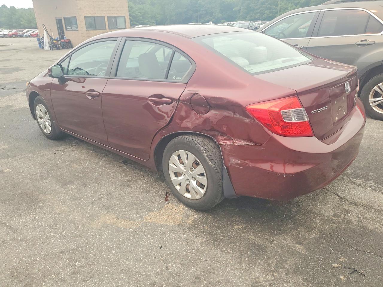 2012 Honda Civic Lx Burgundy vin: 2HGFB2F54CH512638