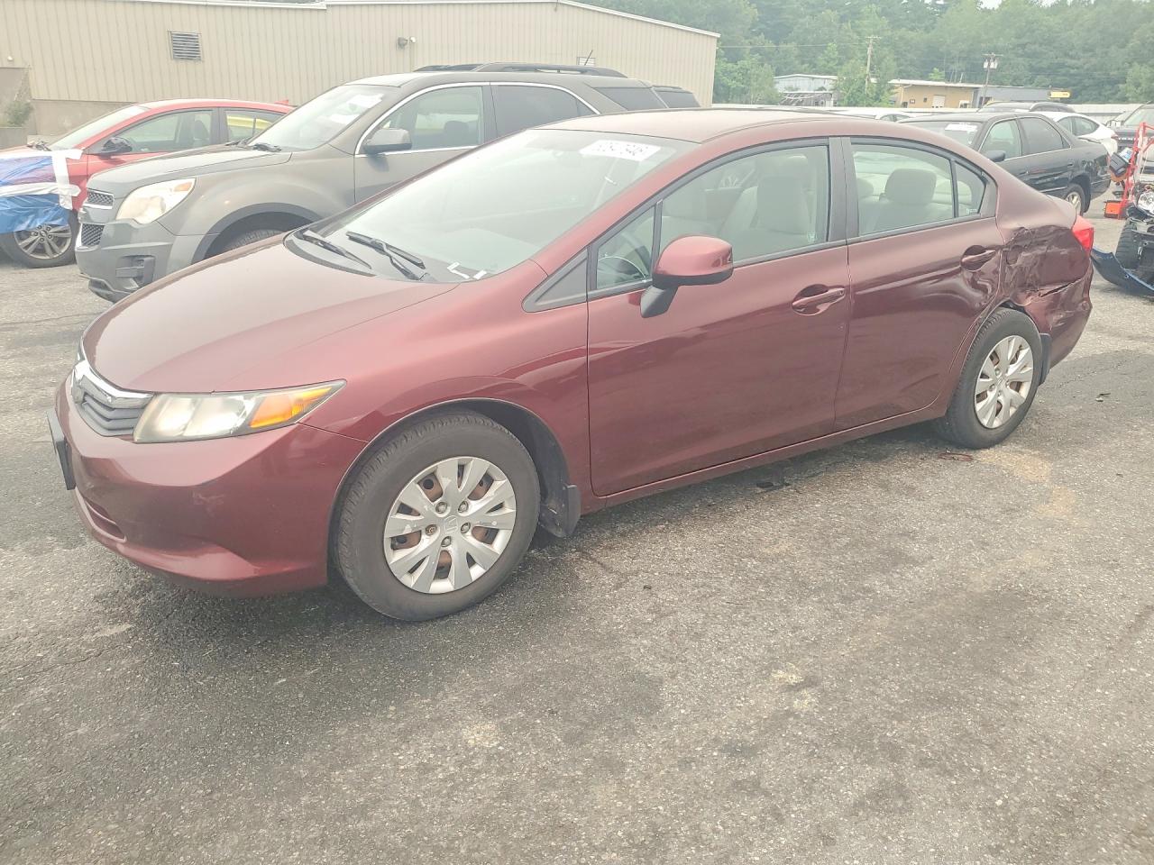 2012 Honda Civic Lx Бордовый vin: 2HGFB2F54CH512638