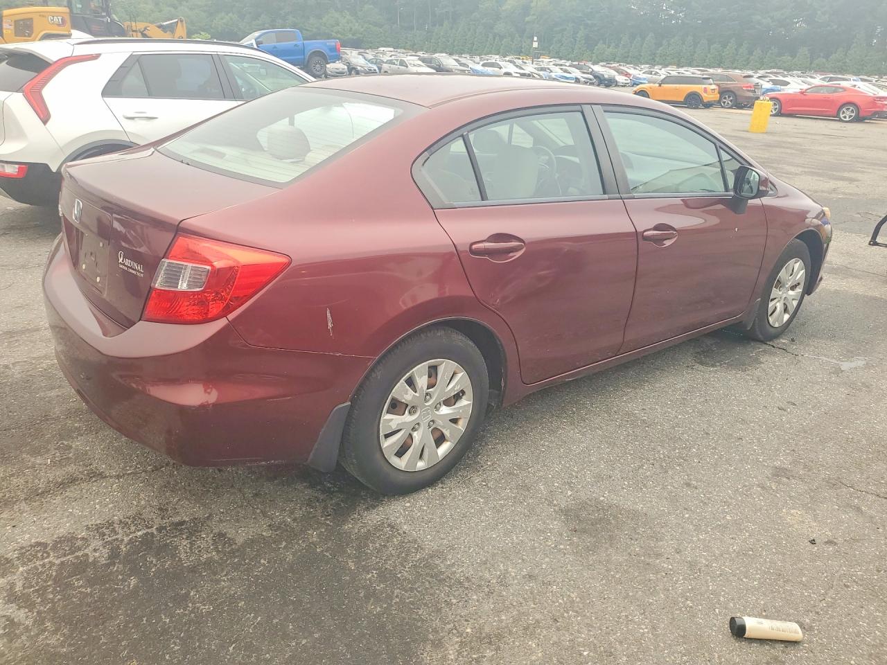 2012 Honda Civic Lx Burgundy vin: 2HGFB2F54CH512638