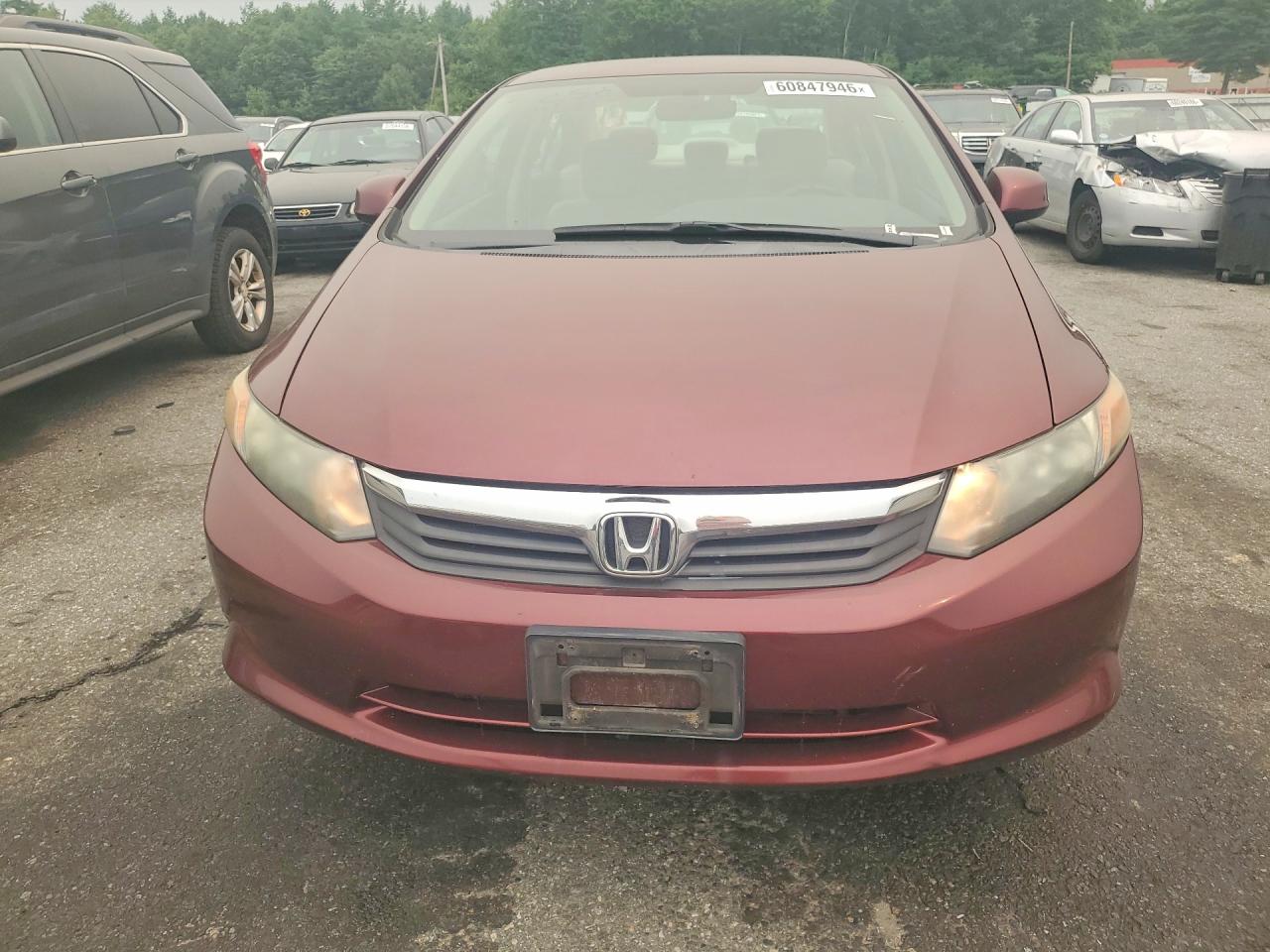 2012 Honda Civic Lx Burgundy vin: 2HGFB2F54CH512638