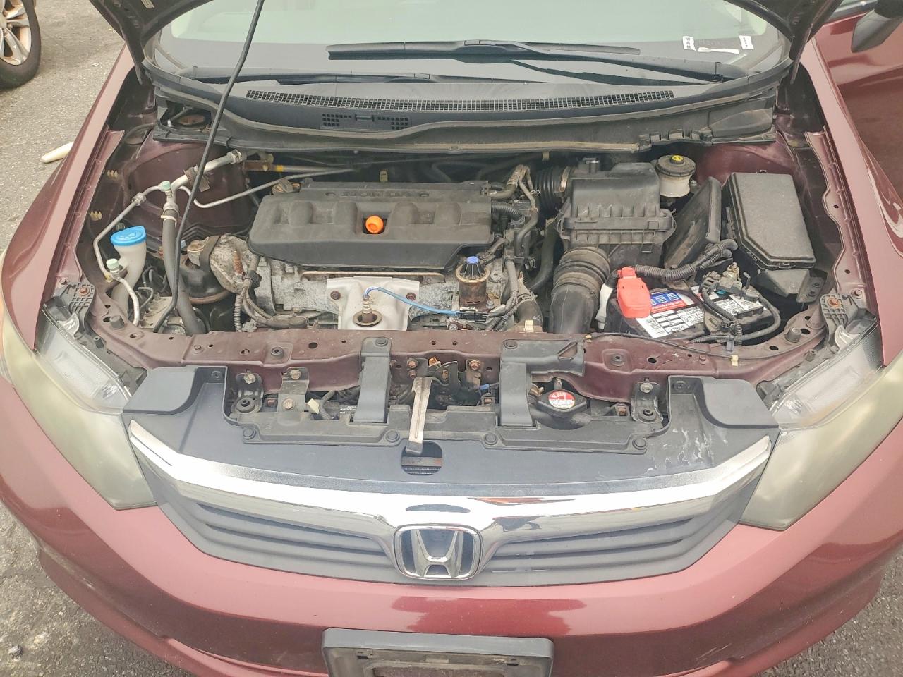 2012 Honda Civic Lx Burgundy vin: 2HGFB2F54CH512638