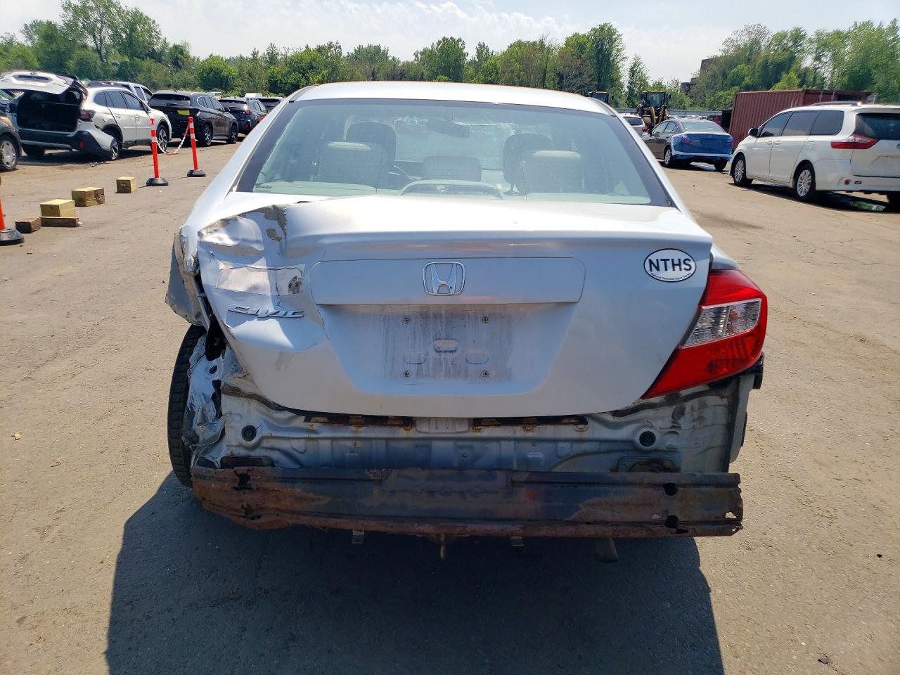 2012 Honda Civic Lx Silver vin: 2HGFB2F54CH522327