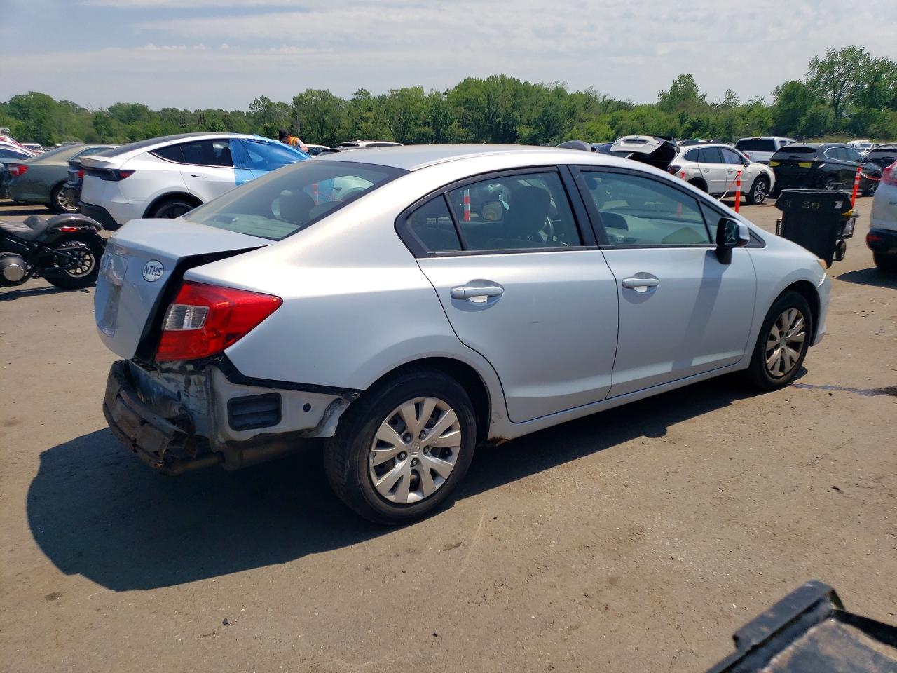 2012 Honda Civic Lx Silver vin: 2HGFB2F54CH522327