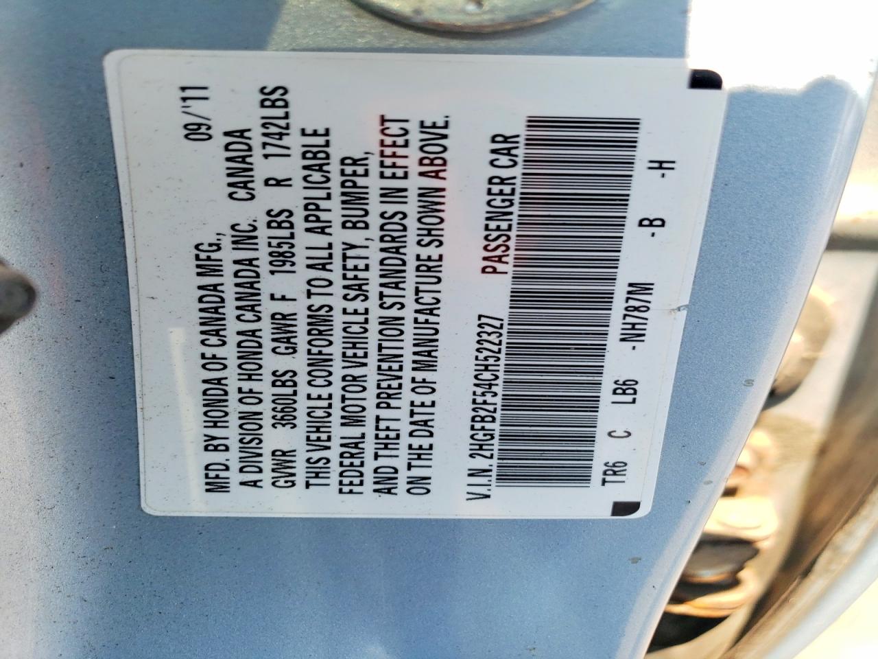 2012 Honda Civic Lx Silver vin: 2HGFB2F54CH522327