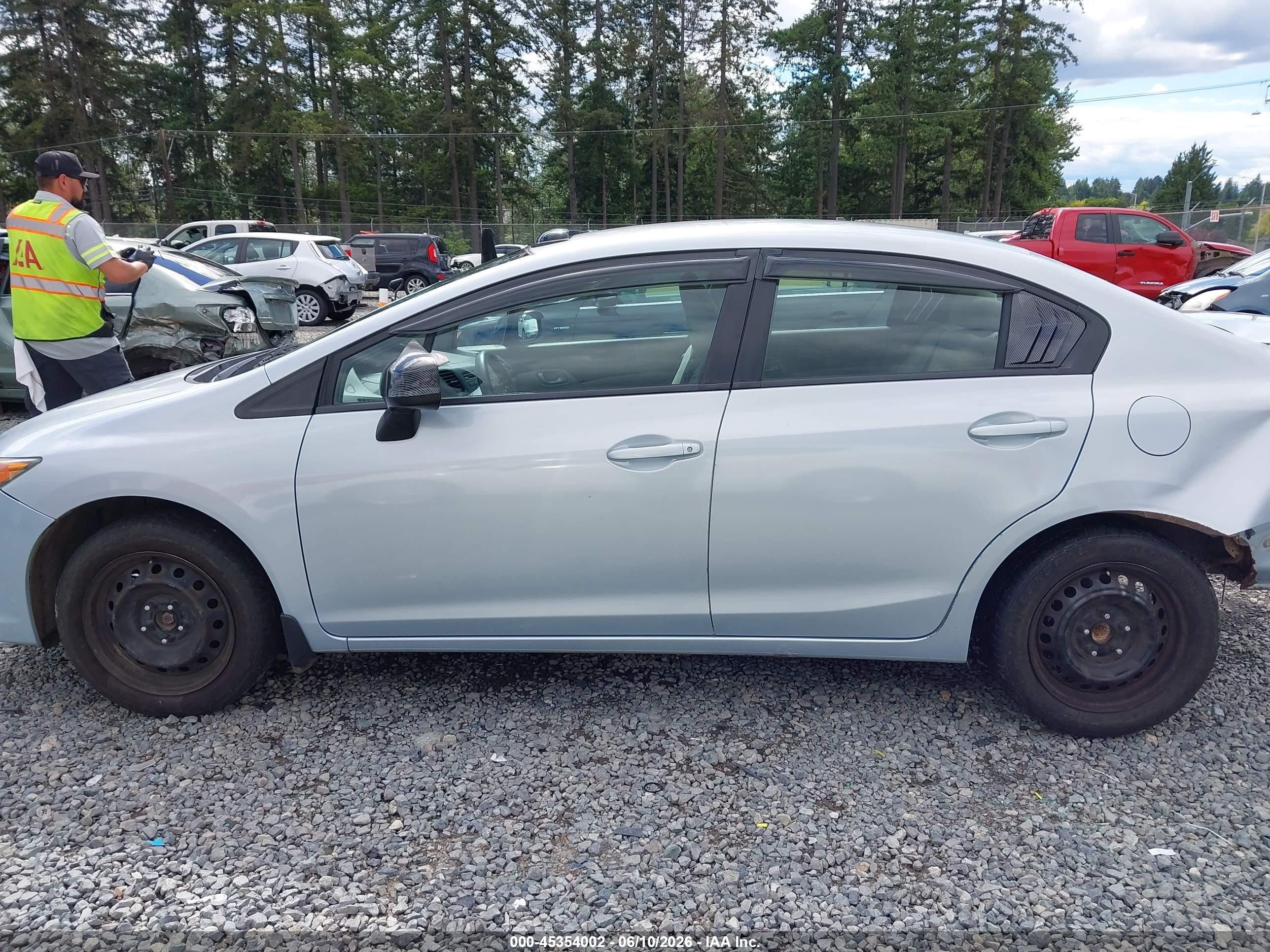 2012 Honda Civic Lx Light Blue vin: 2HGFB2F54CH523025