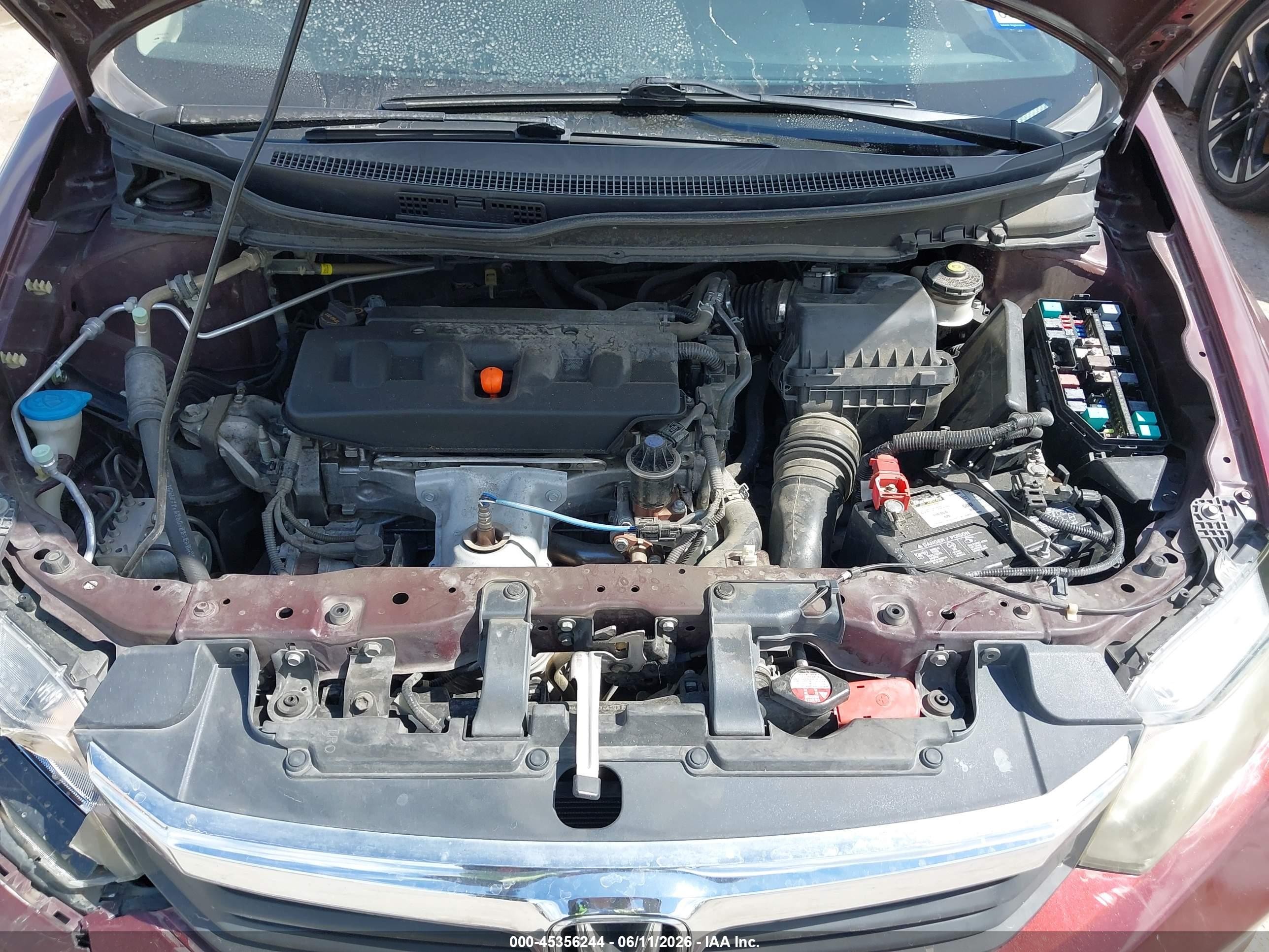 2012 Honda Civic Lx Maroon vin: 2HGFB2F54CH540861