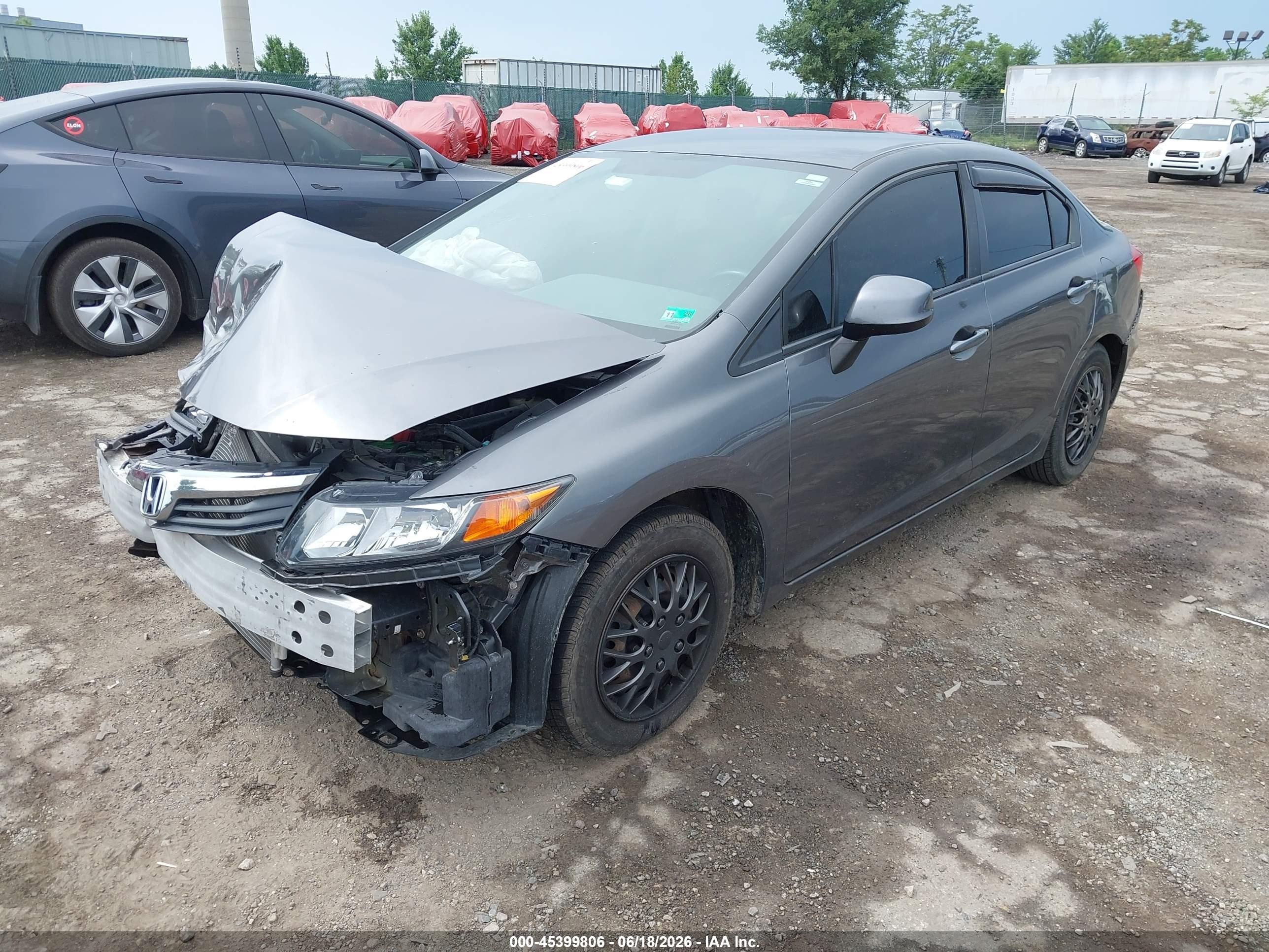 2012 Honda Civic Lx Серый vin: 2HGFB2F54CH546014