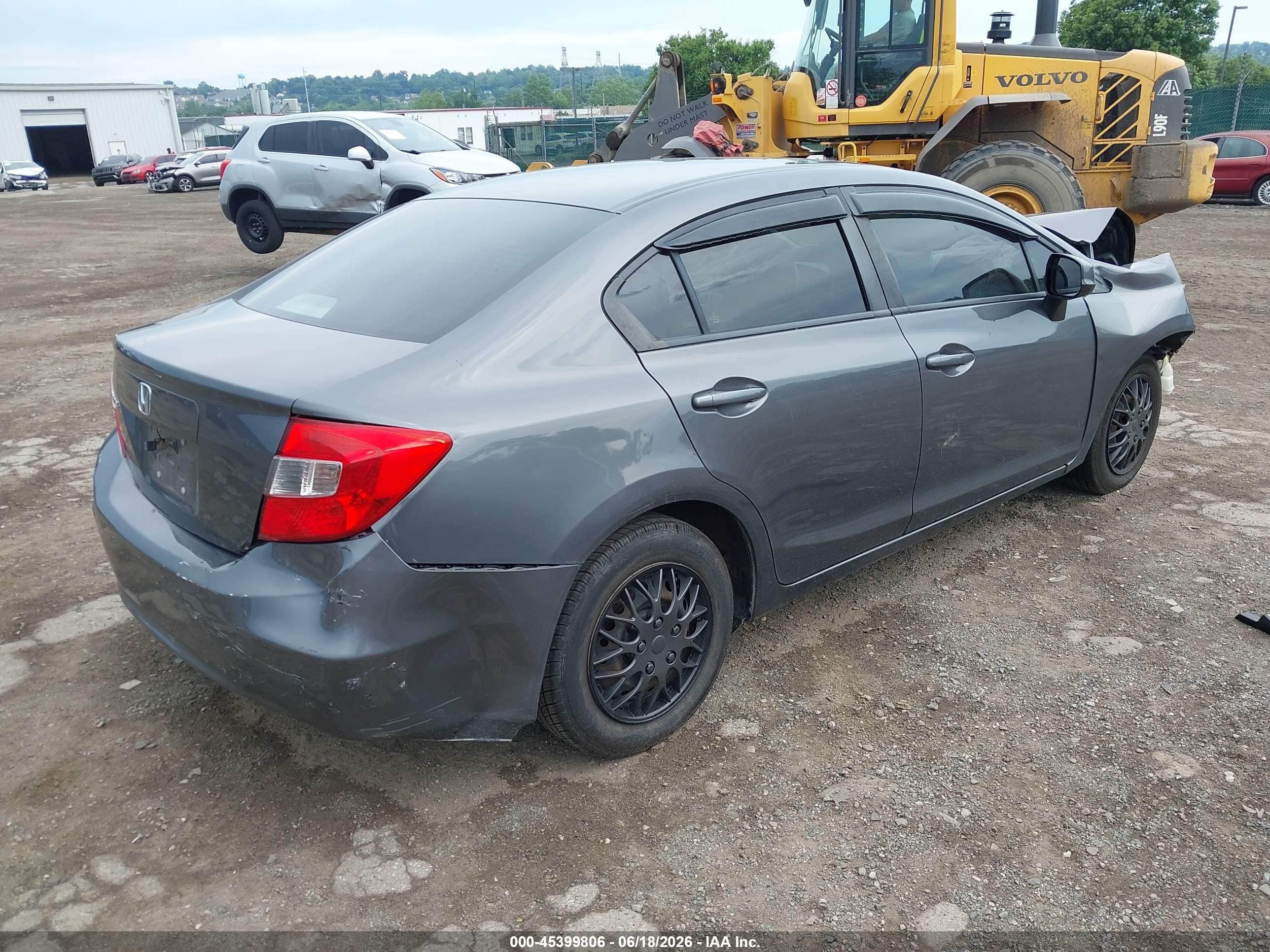 2012 Honda Civic Lx Серый vin: 2HGFB2F54CH546014