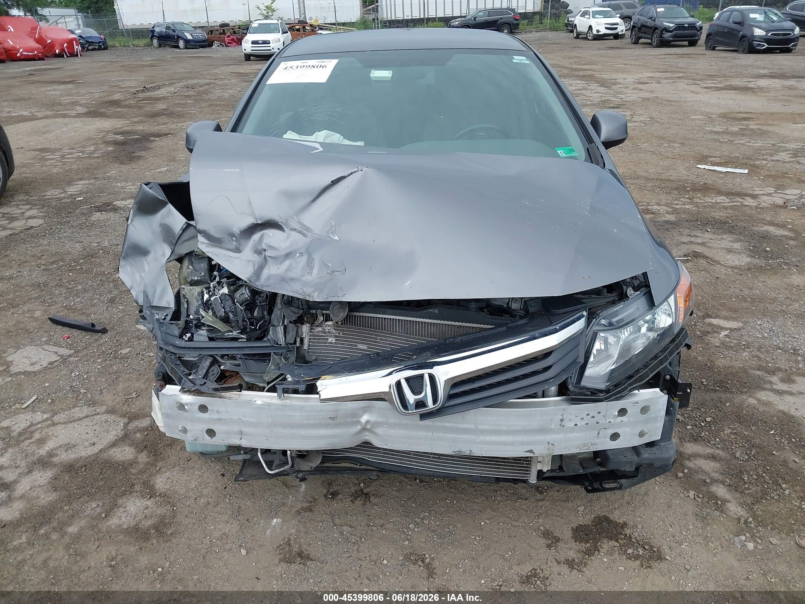 2012 Honda Civic Lx Серый vin: 2HGFB2F54CH546014