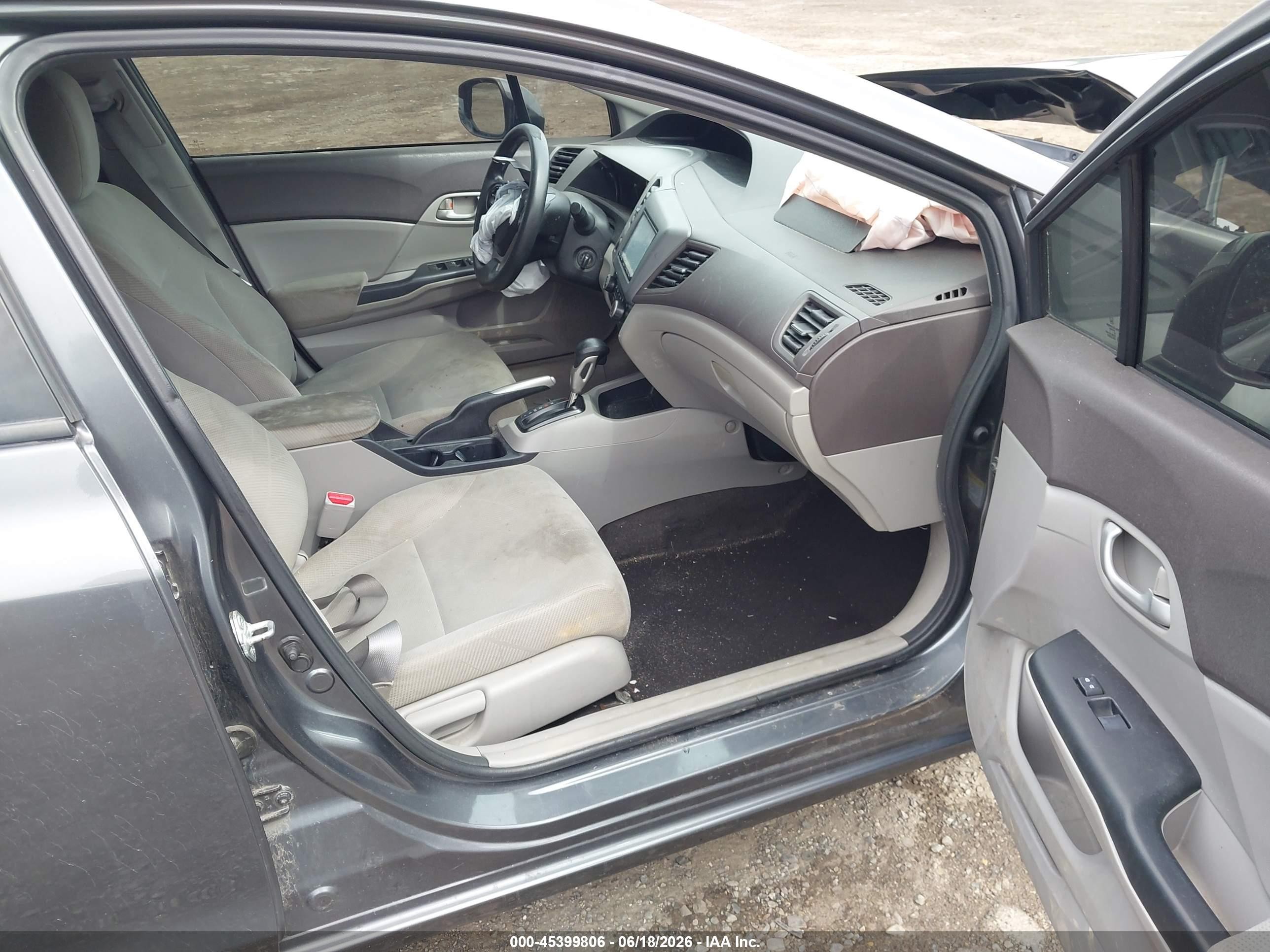 2012 Honda Civic Lx Серый vin: 2HGFB2F54CH546014