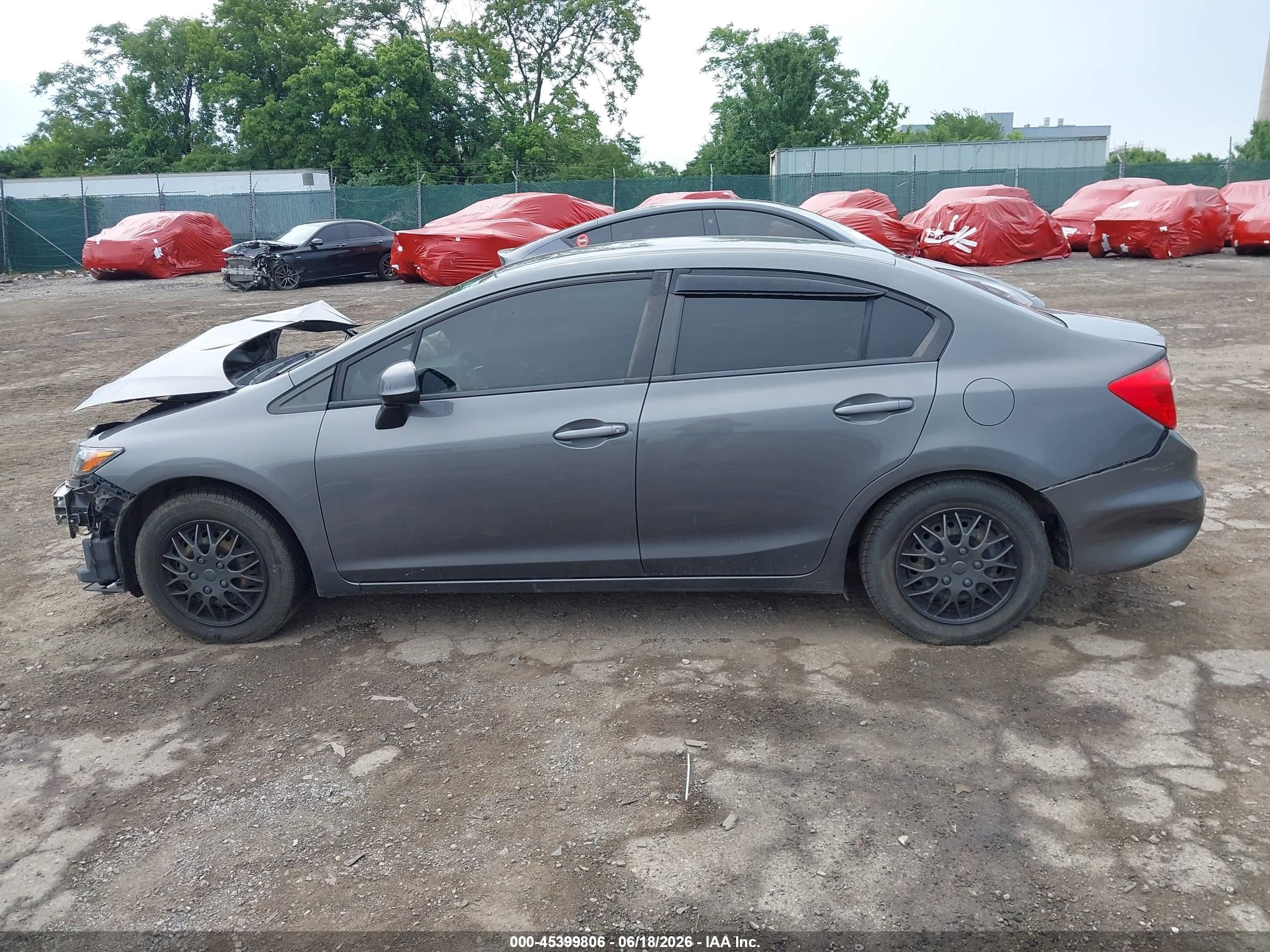 2012 Honda Civic Lx Серый vin: 2HGFB2F54CH546014