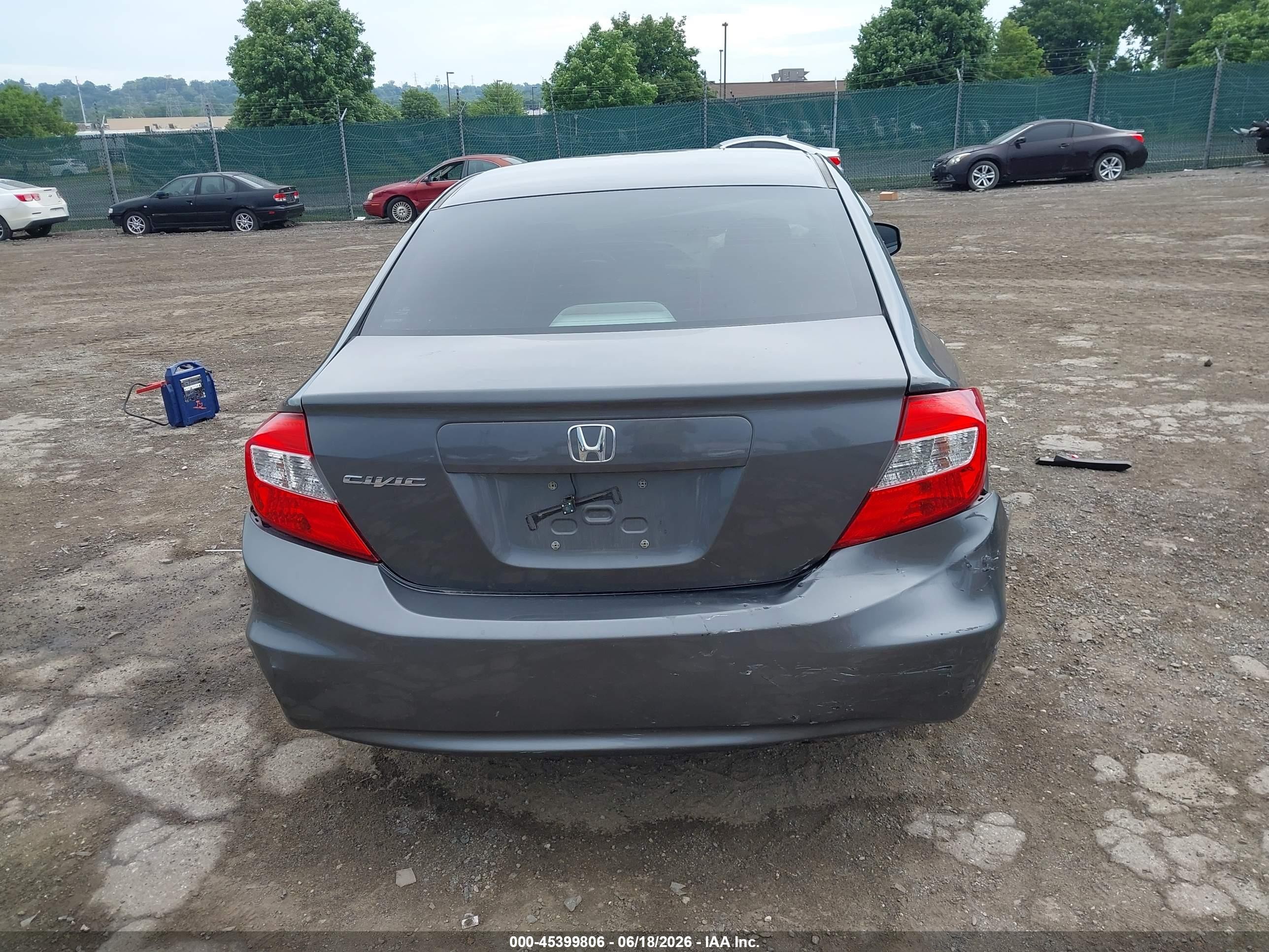 2012 Honda Civic Lx Серый vin: 2HGFB2F54CH546014