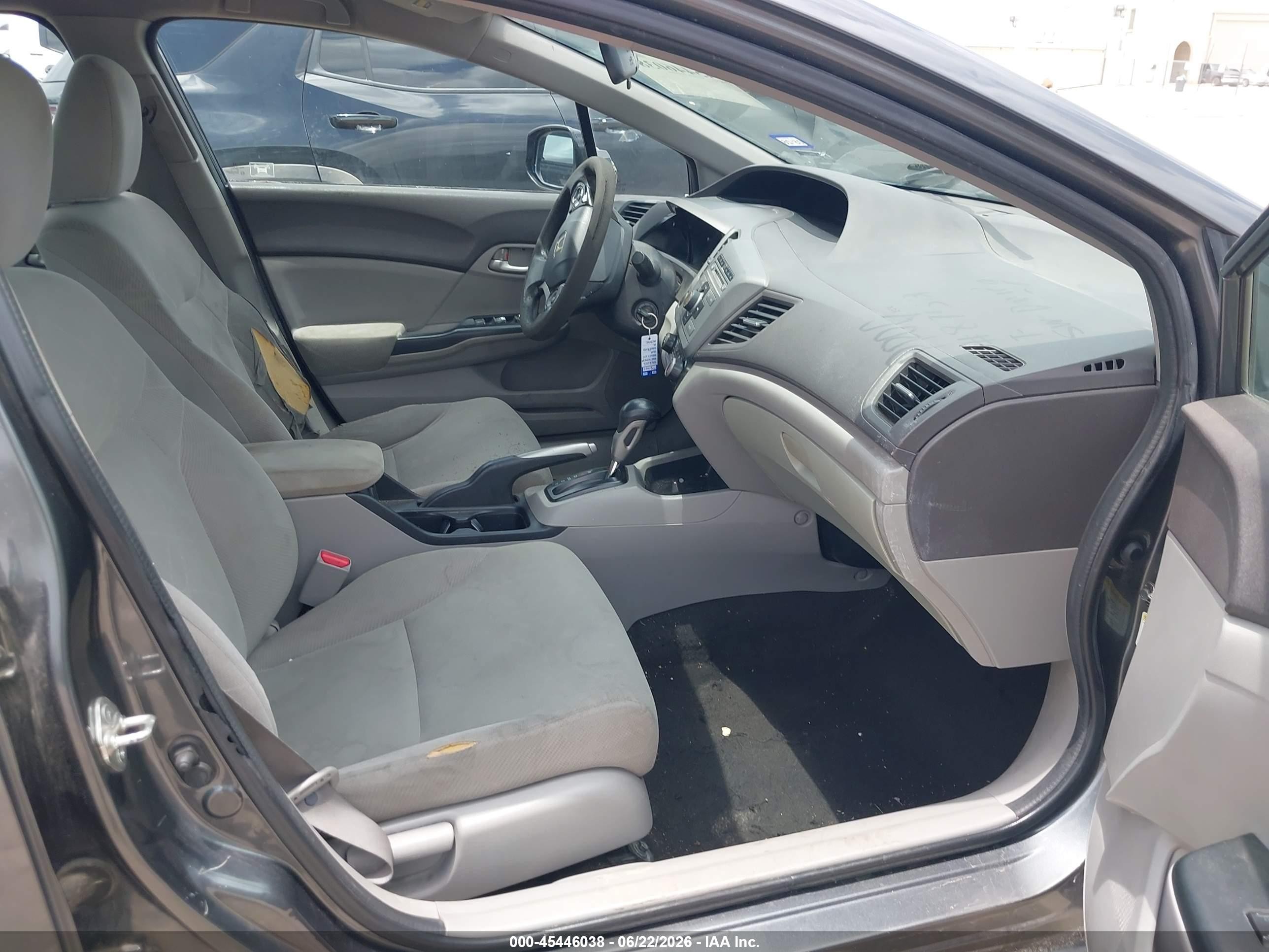 2012 Honda Civic Lx Gray vin: 2HGFB2F54CH560706