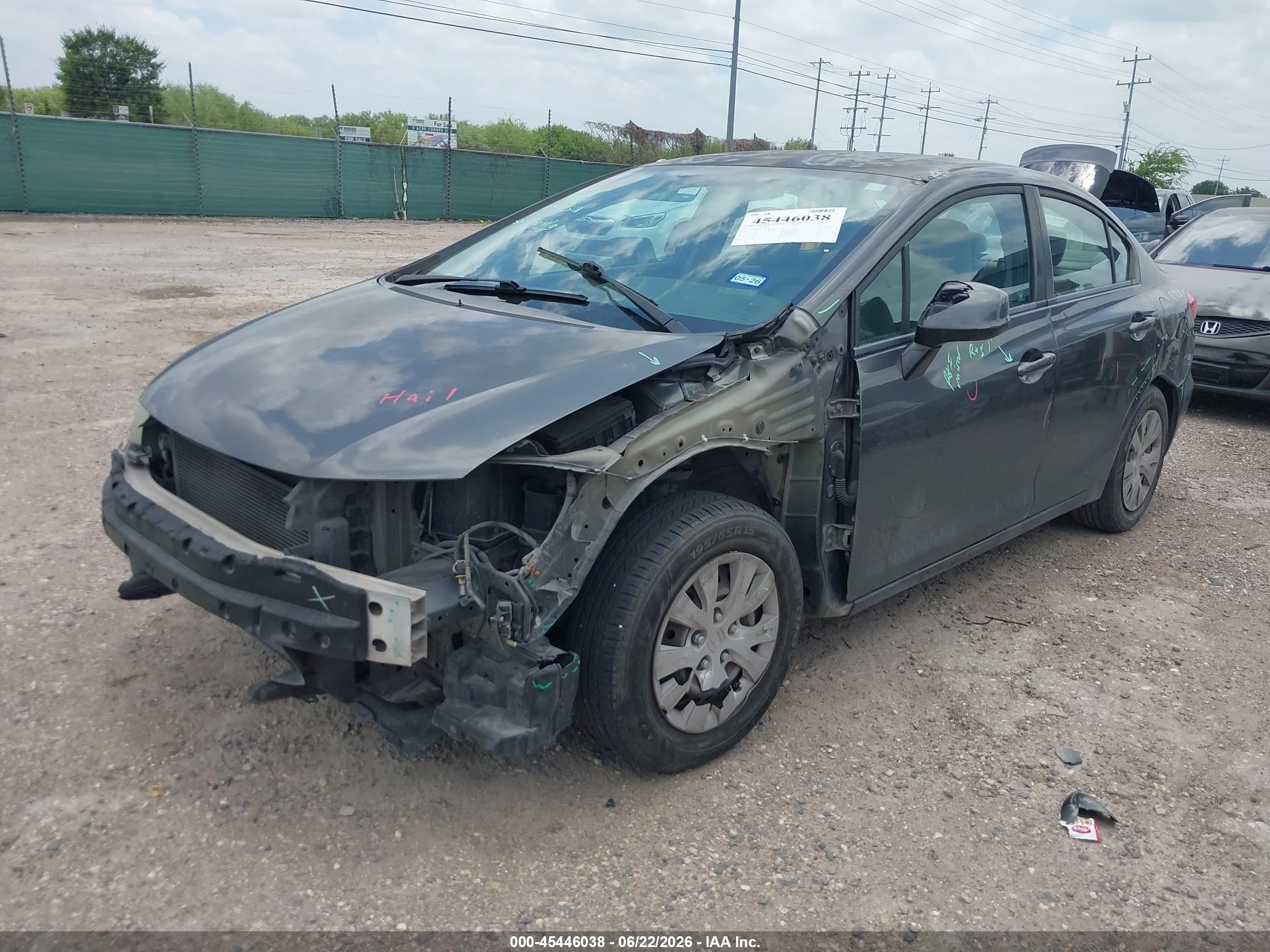 2012 Honda Civic Lx Gray vin: 2HGFB2F54CH560706