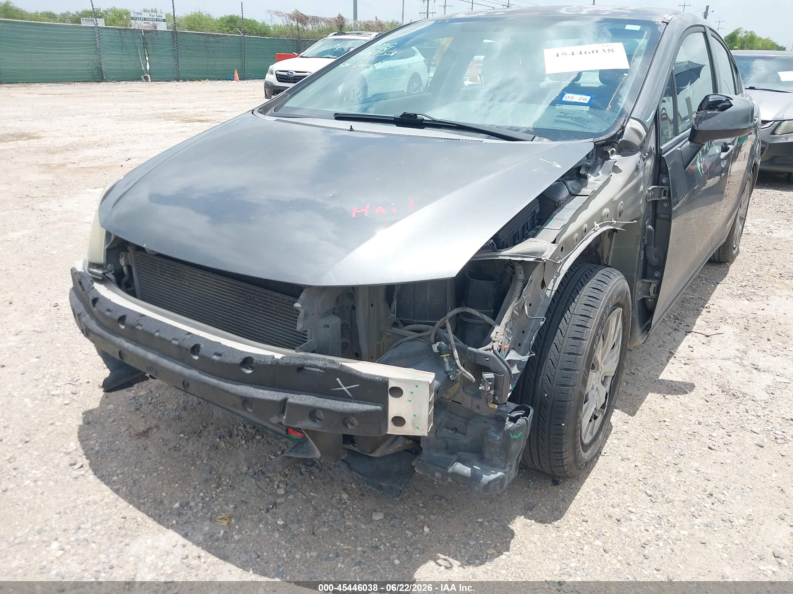 2012 Honda Civic Lx Gray vin: 2HGFB2F54CH560706