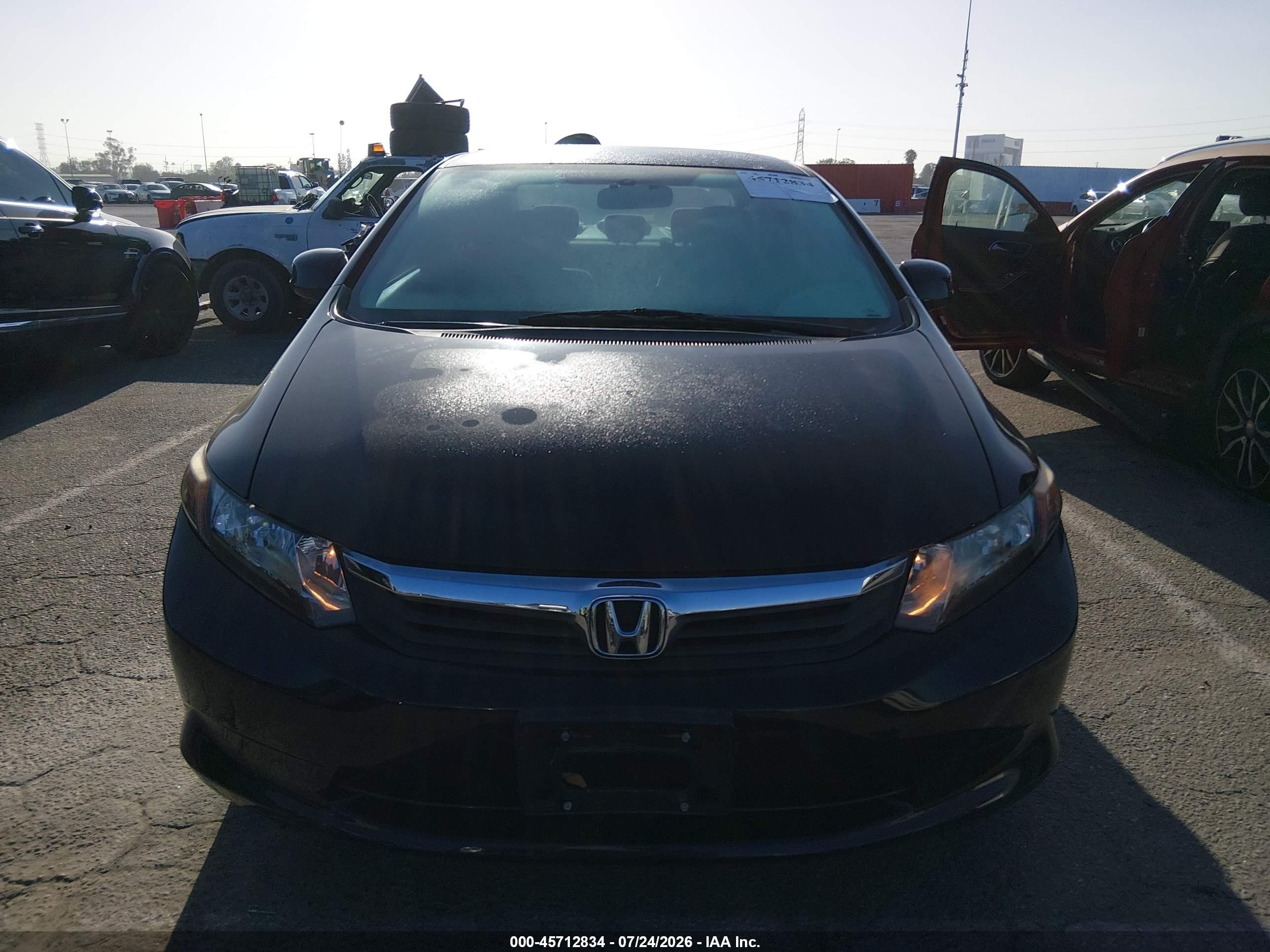 2012 Honda Civic Lx Black vin: 2HGFB2F54CH566957
