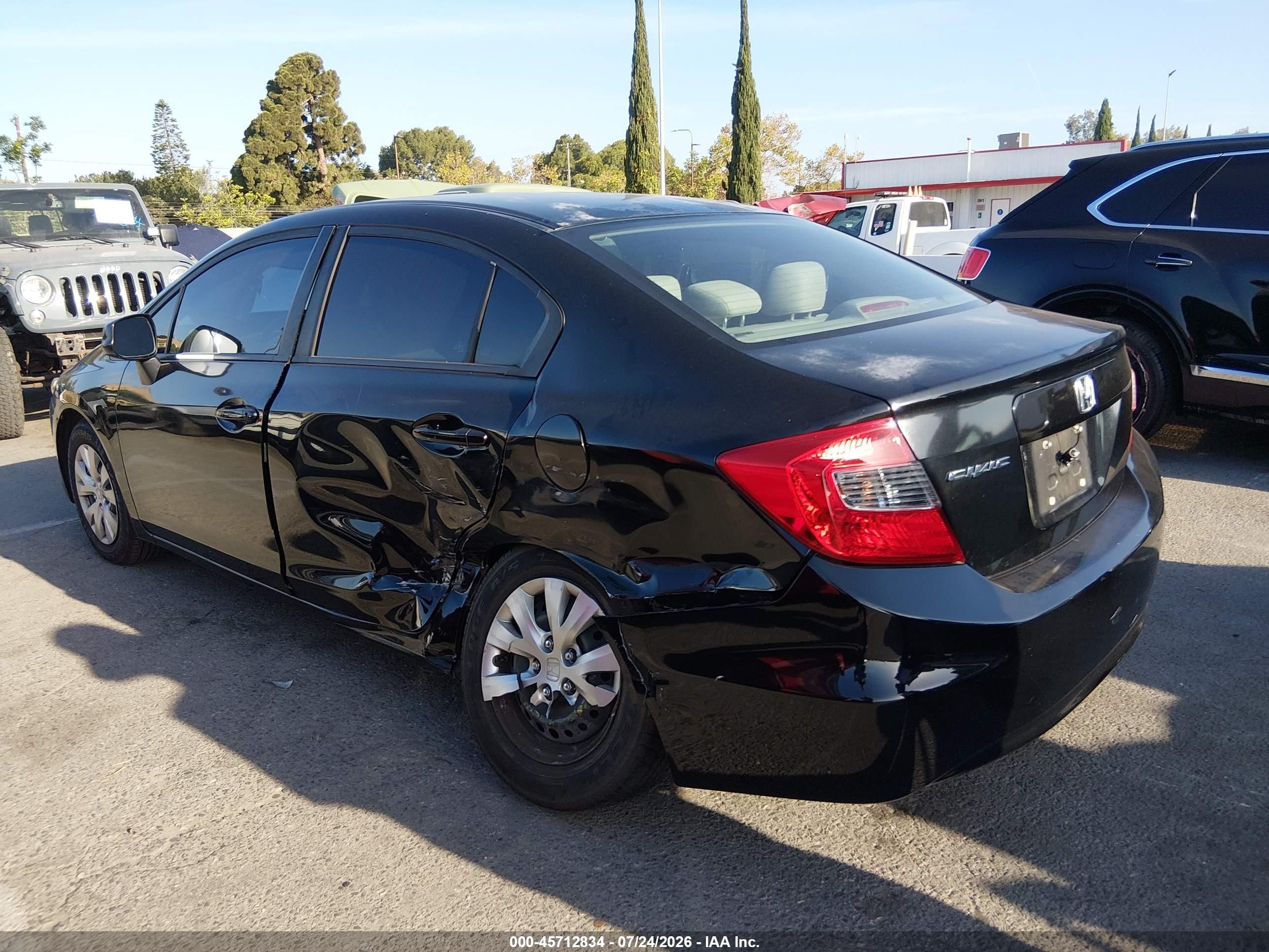 2012 Honda Civic Lx Black vin: 2HGFB2F54CH566957