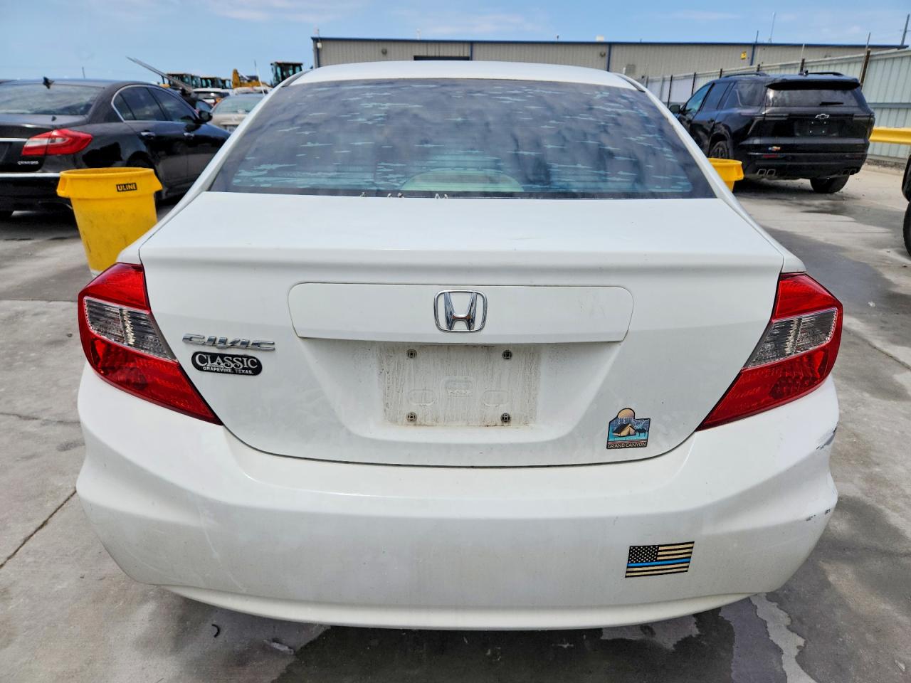 2012 Honda Civic Lx White vin: 2HGFB2F54CH574413