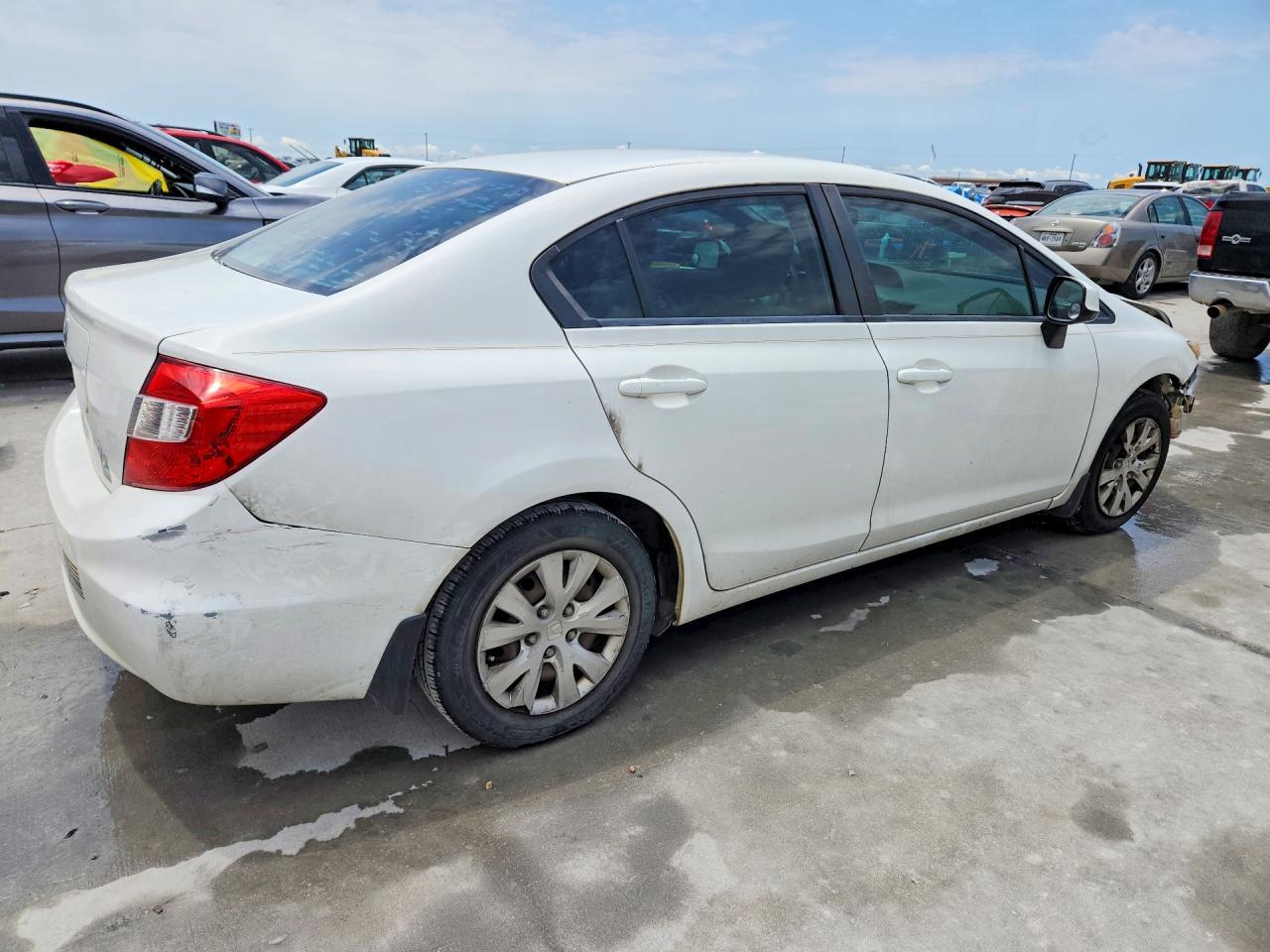 2012 Honda Civic Lx White vin: 2HGFB2F54CH574413