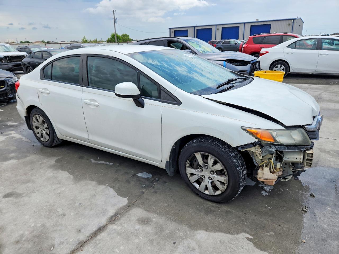 2012 Honda Civic Lx White vin: 2HGFB2F54CH574413