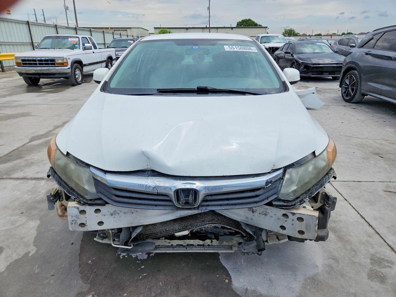 2012 Honda Civic Lx White vin: 2HGFB2F54CH574413