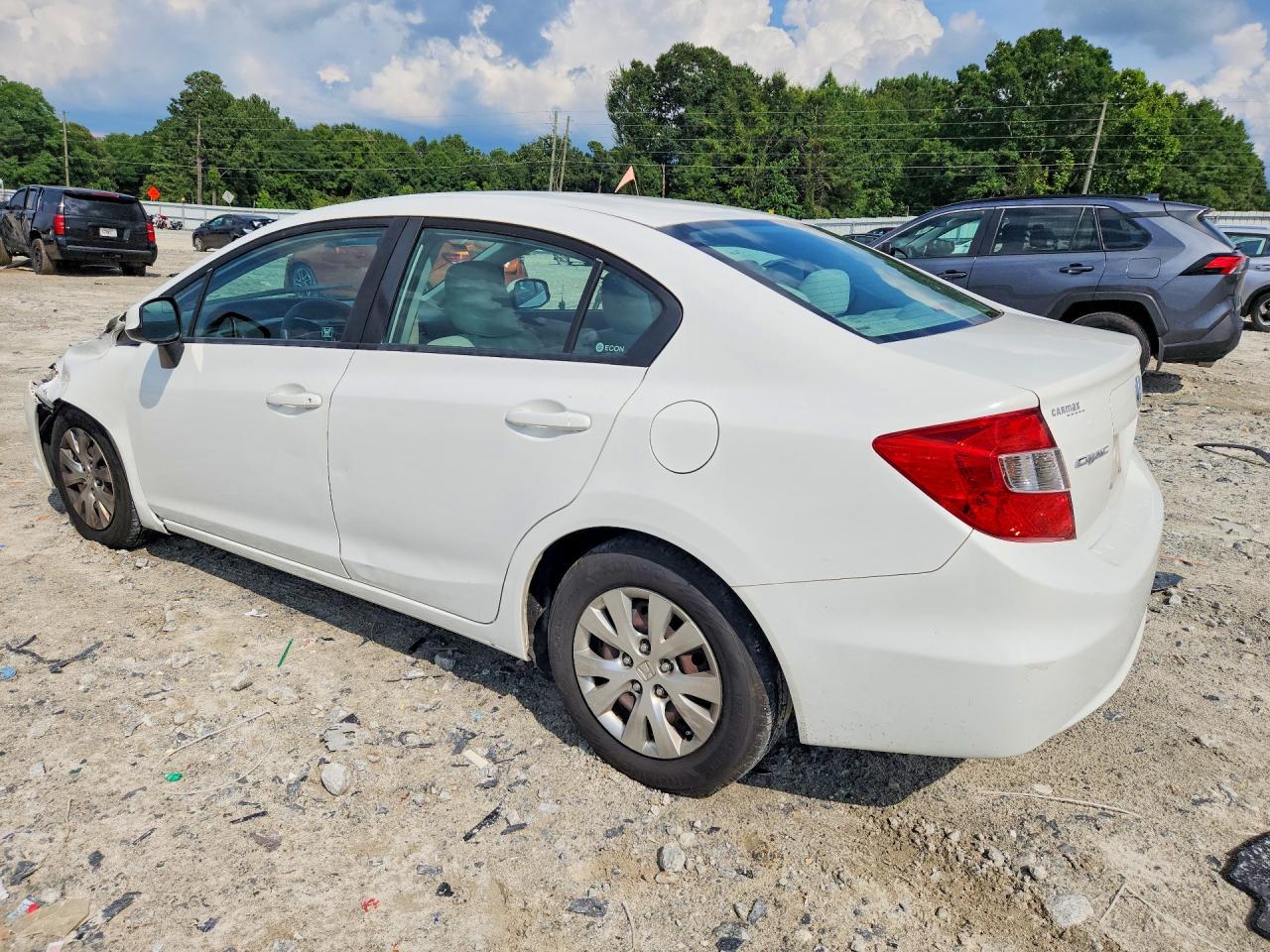2012 Honda Civic Lx White vin: 2HGFB2F54CH581331