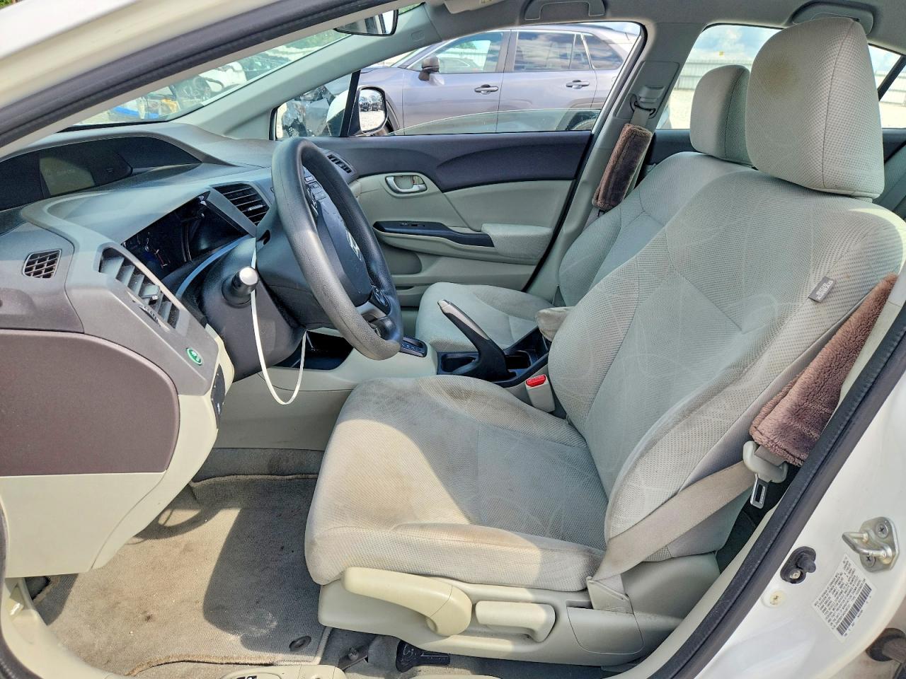 2012 Honda Civic Lx White vin: 2HGFB2F54CH581331