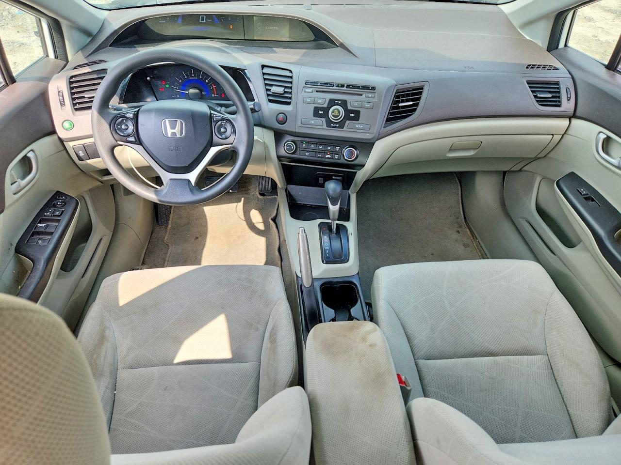 2012 Honda Civic Lx White vin: 2HGFB2F54CH581331