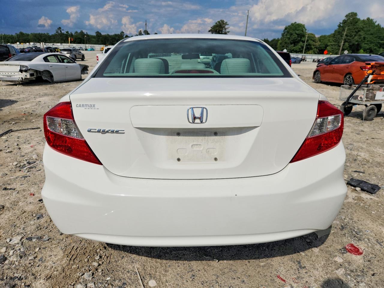 2012 Honda Civic Lx White vin: 2HGFB2F54CH581331