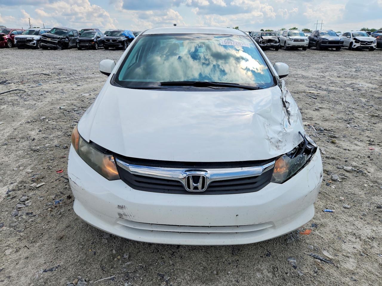 2012 Honda Civic Lx White vin: 2HGFB2F54CH581331