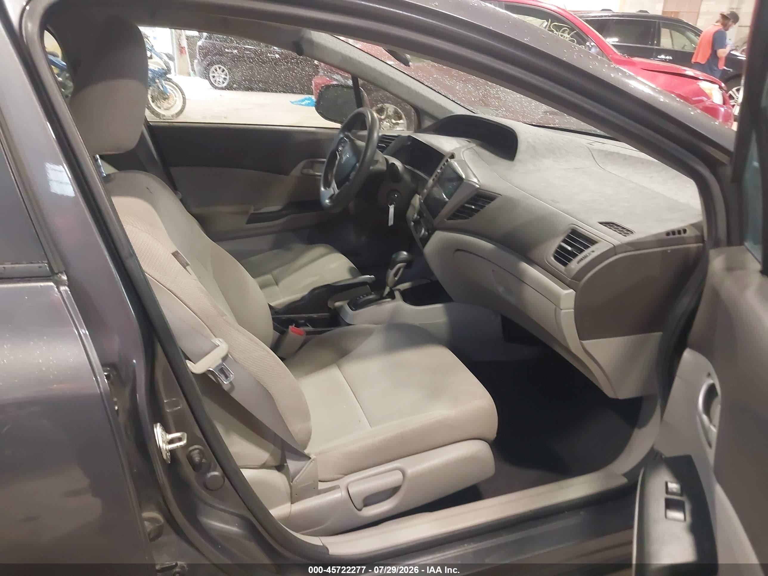 2012 Honda Civic Lx Gray vin: 2HGFB2F54CH584360