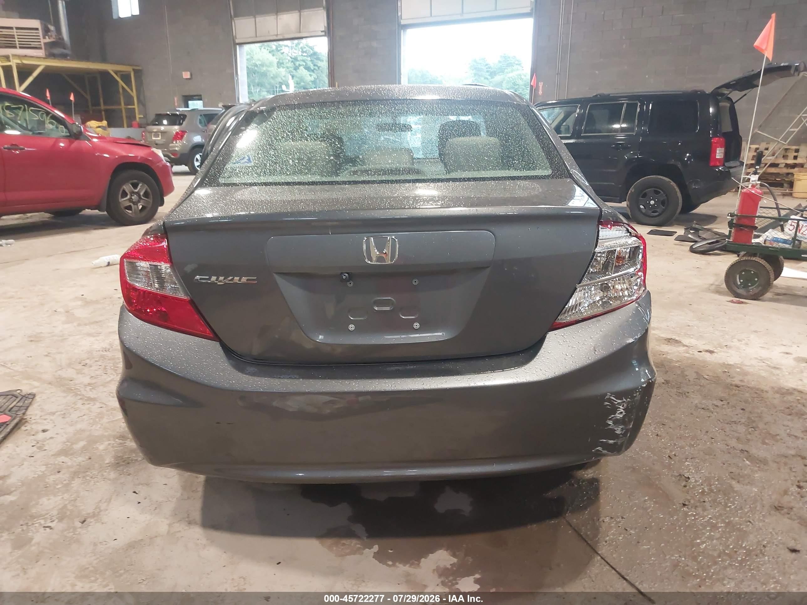 2012 Honda Civic Lx Gray vin: 2HGFB2F54CH584360