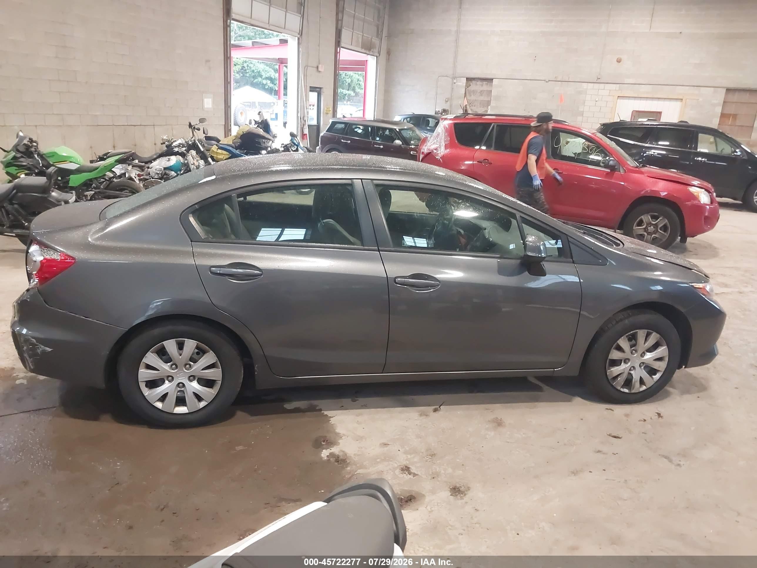 2012 Honda Civic Lx Gray vin: 2HGFB2F54CH584360