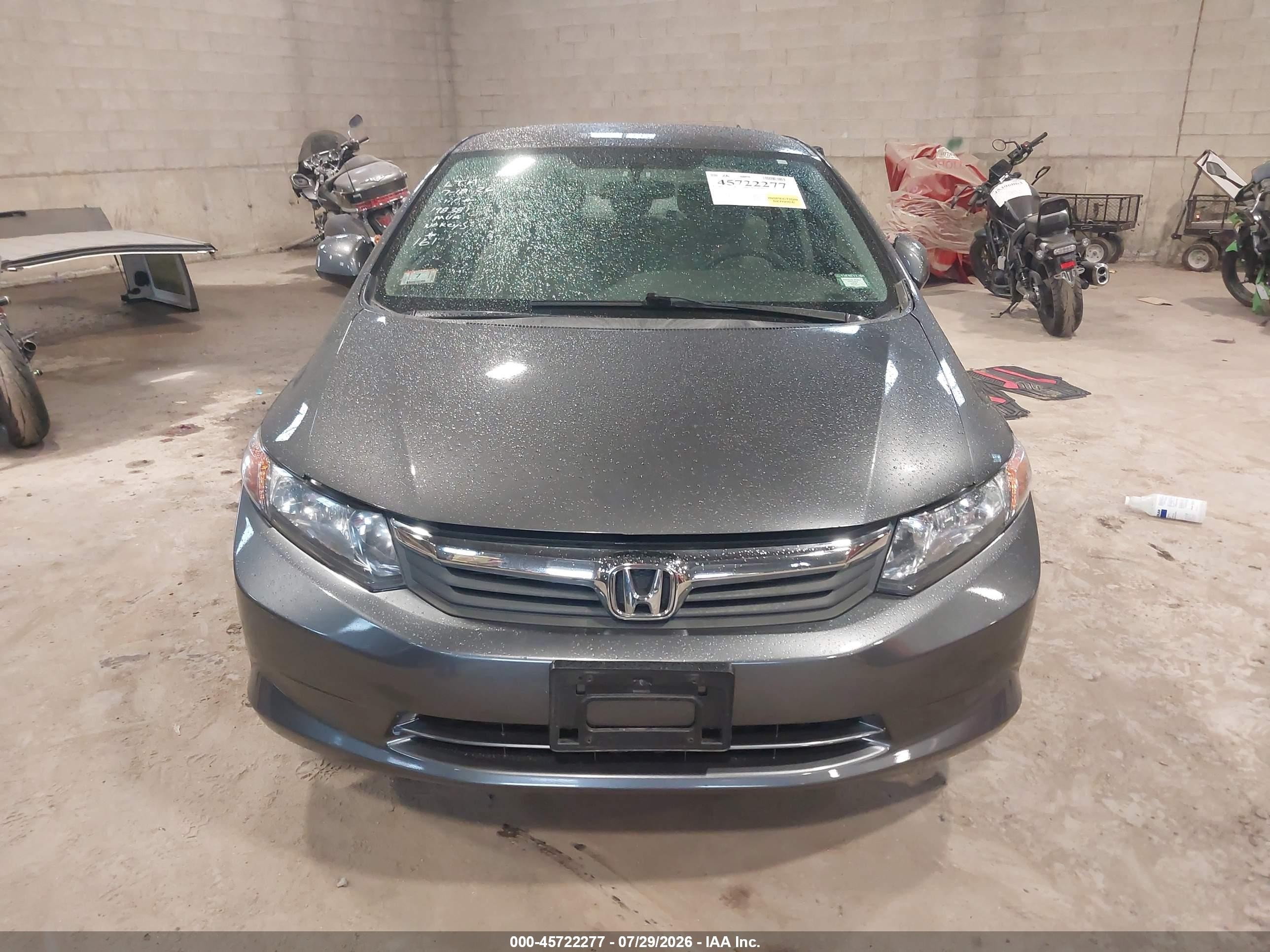 2012 Honda Civic Lx Gray vin: 2HGFB2F54CH584360