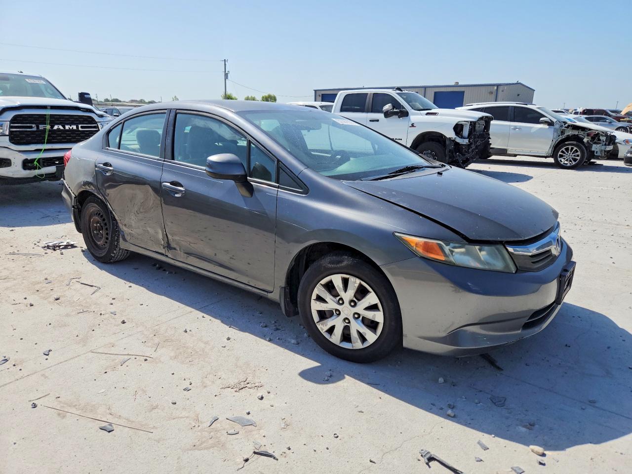 2012 Honda Civic Lx Lx Gray vin: 2HGFB2F54CH595584